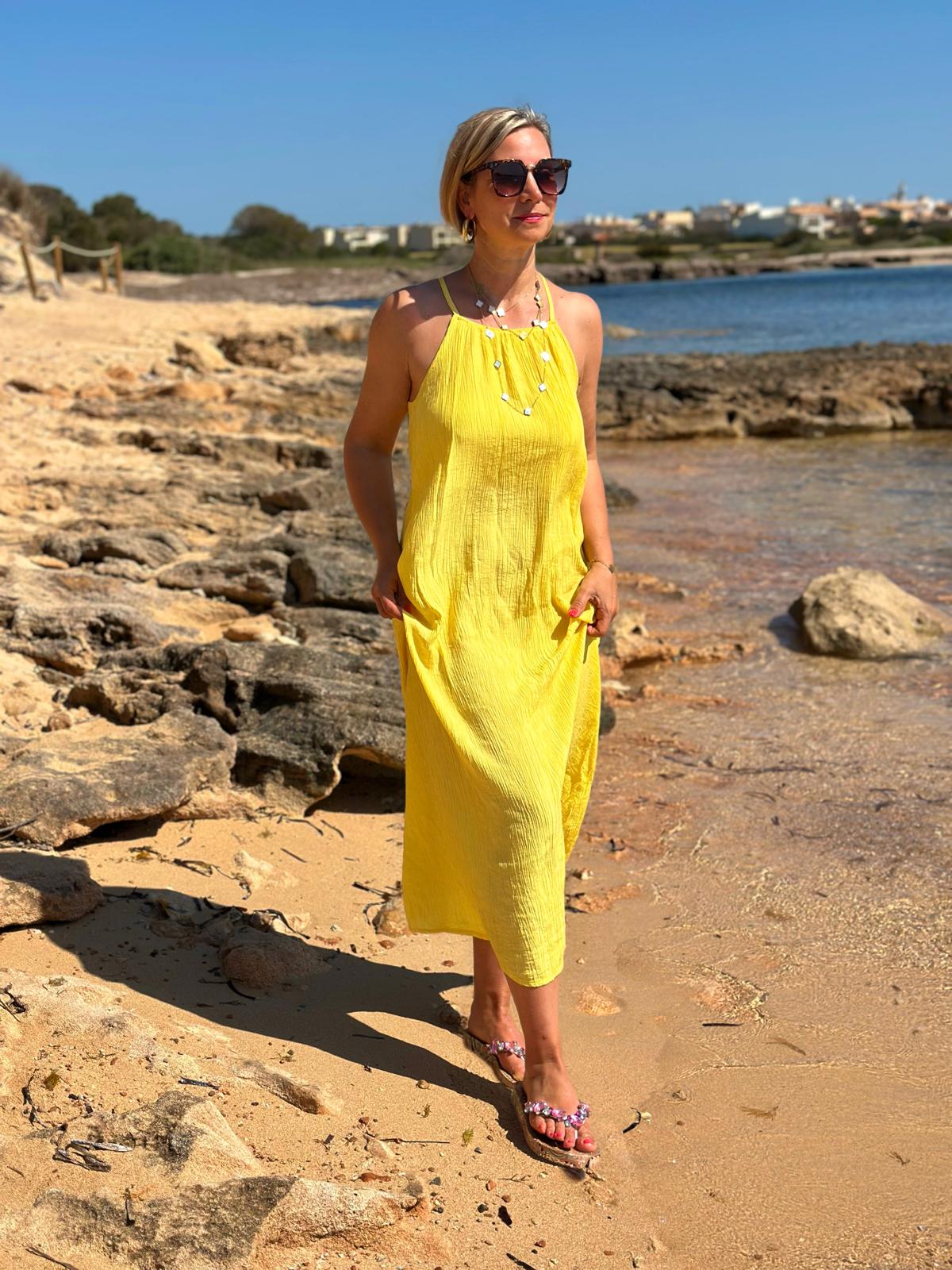 Süßes Onesize Trägerkleid "Camilla" in Citrus-Gelb
