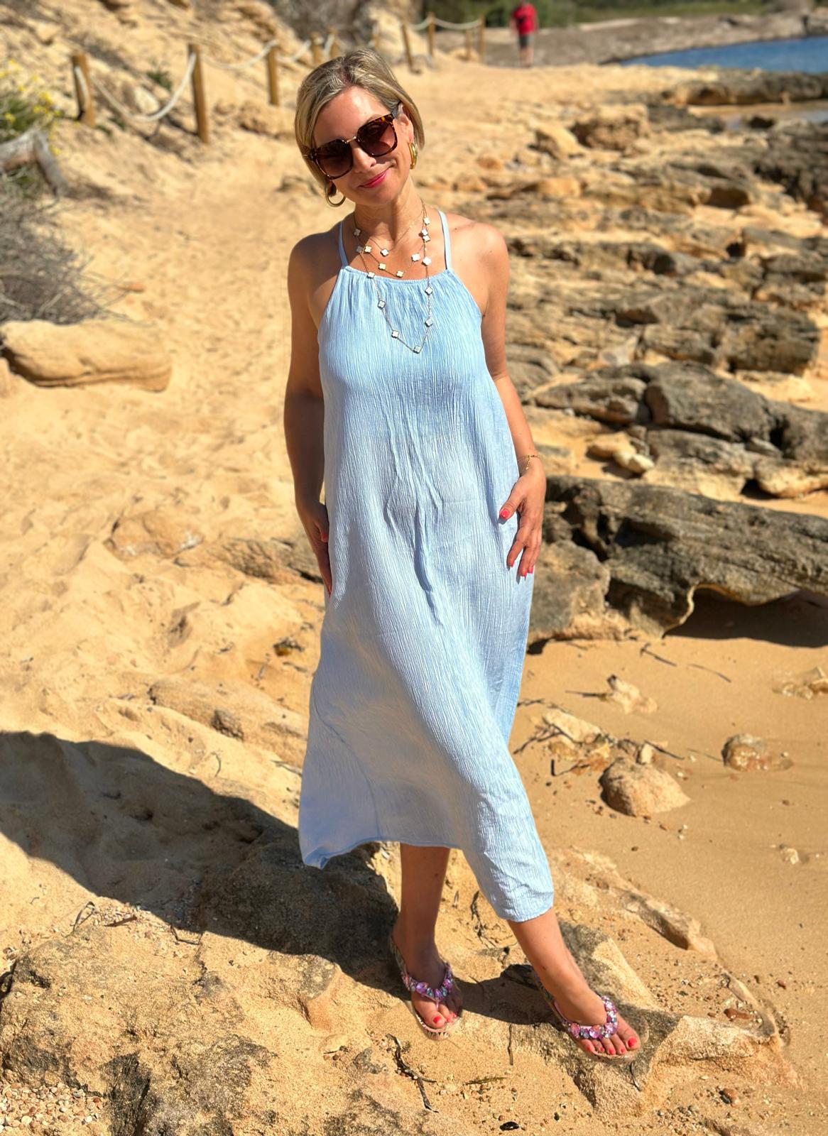 Süßes Onesize Trägerkleid "Camilla" in Himmelblau