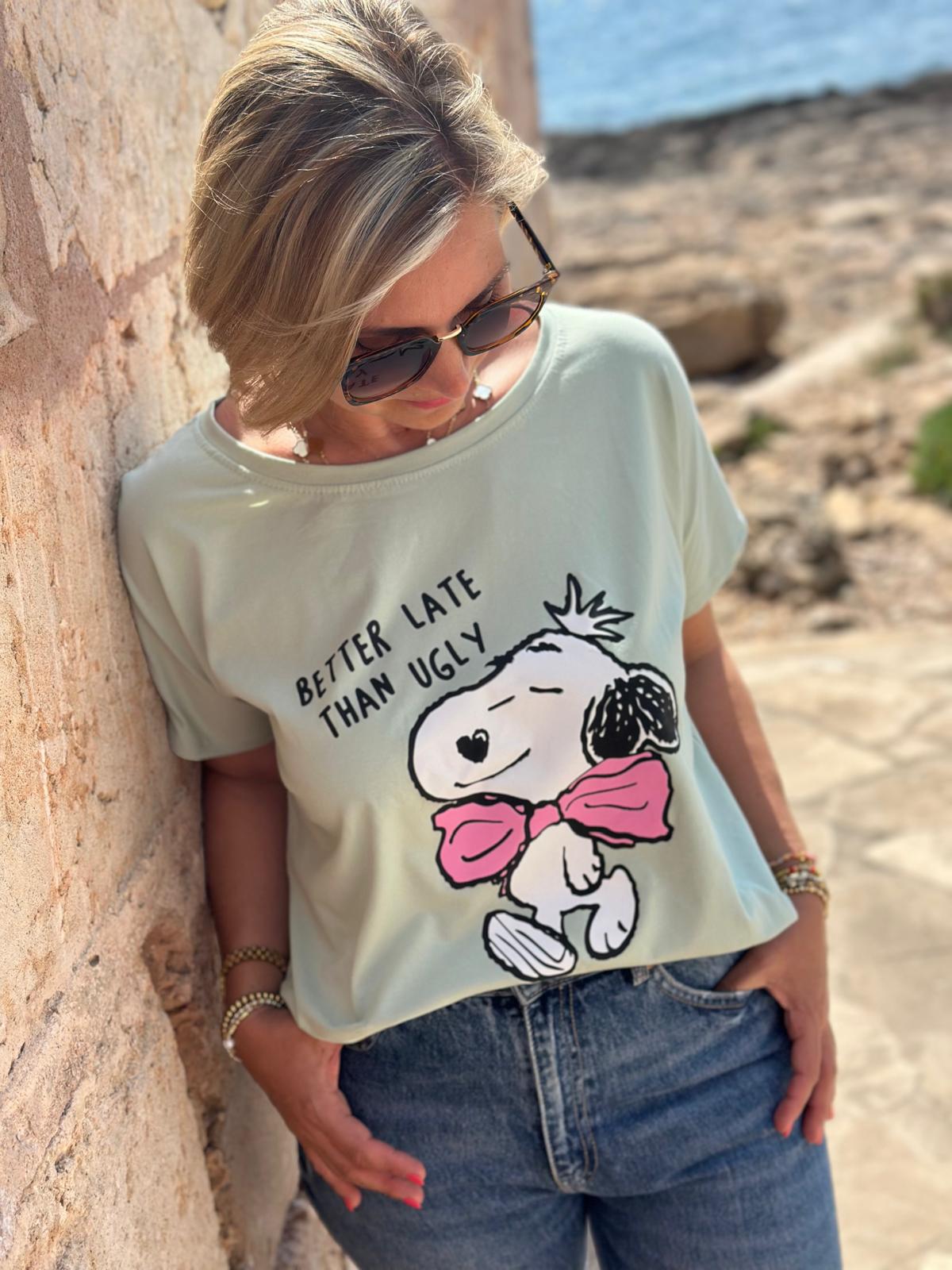 Zuckersüßes SNOOPY Shirt in Pistazie