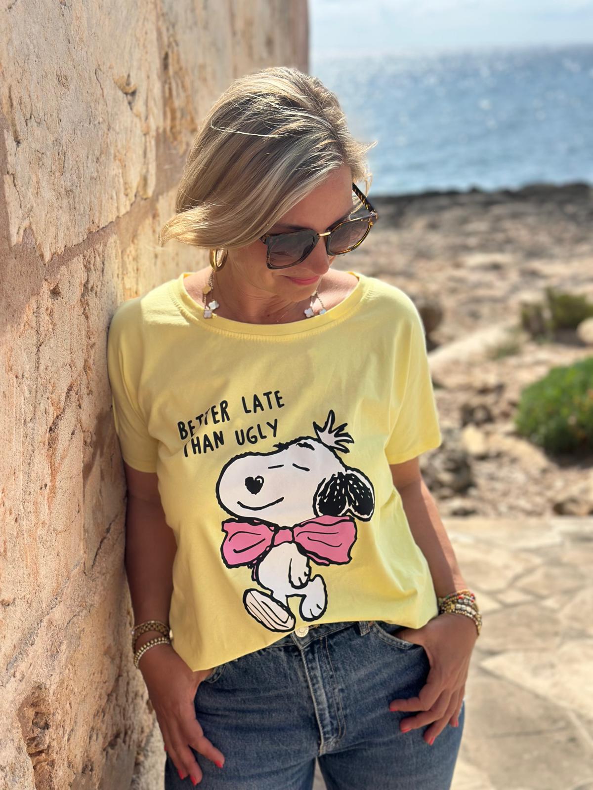 Zuckersüßes SNOOPY Shirt in Gelb