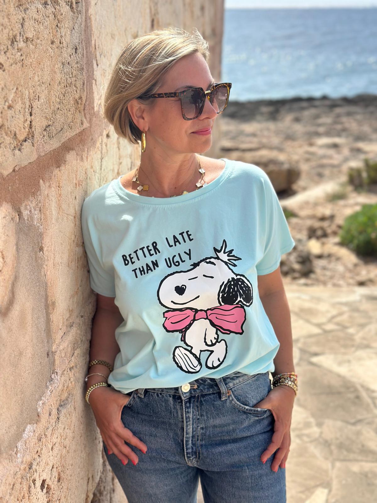 Zuckersüßes SNOOPY Shirt in Türkis