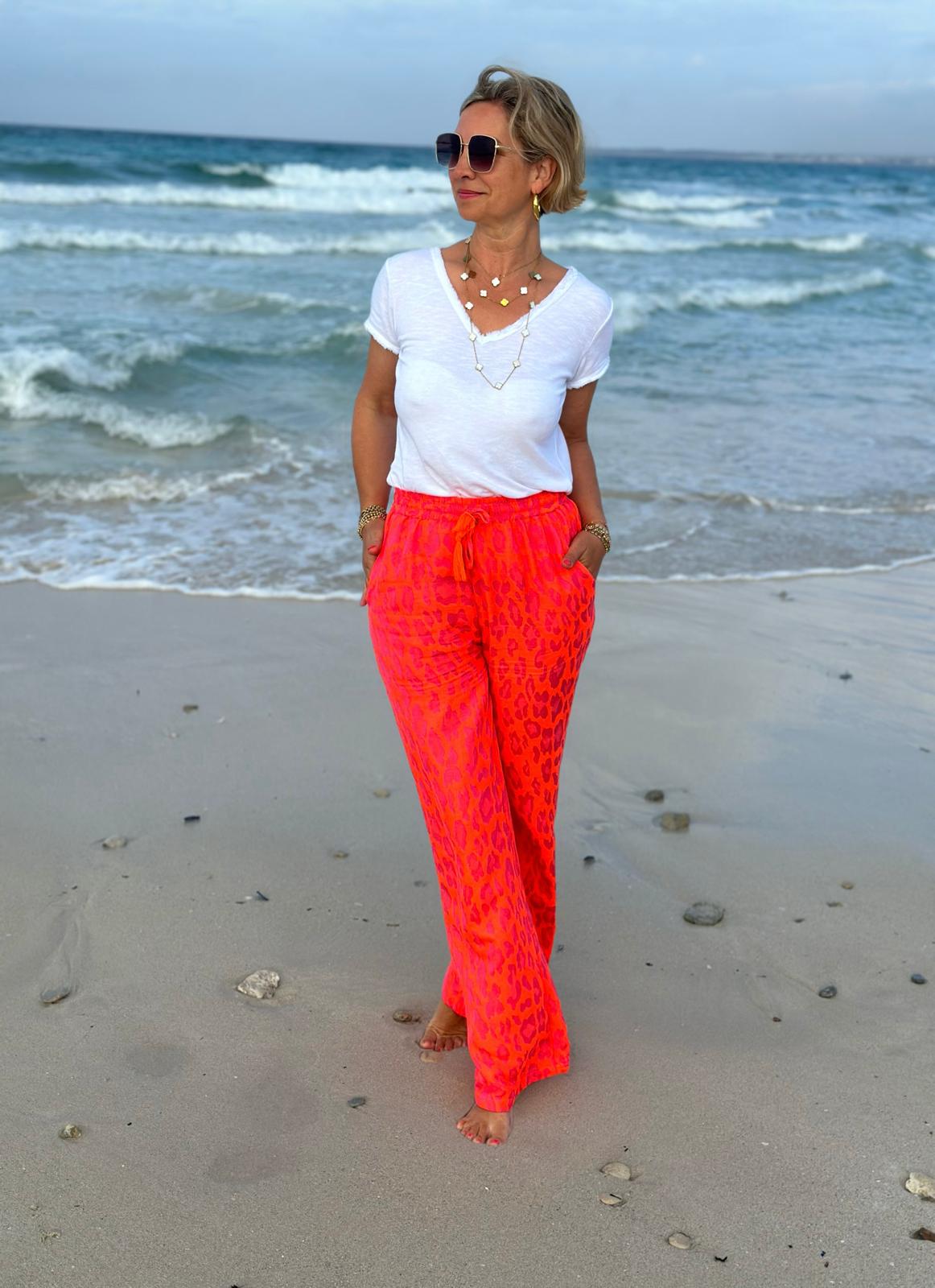 Zuckersüße LOVELY LEO Sommerhose in SUNSET ORANGE
