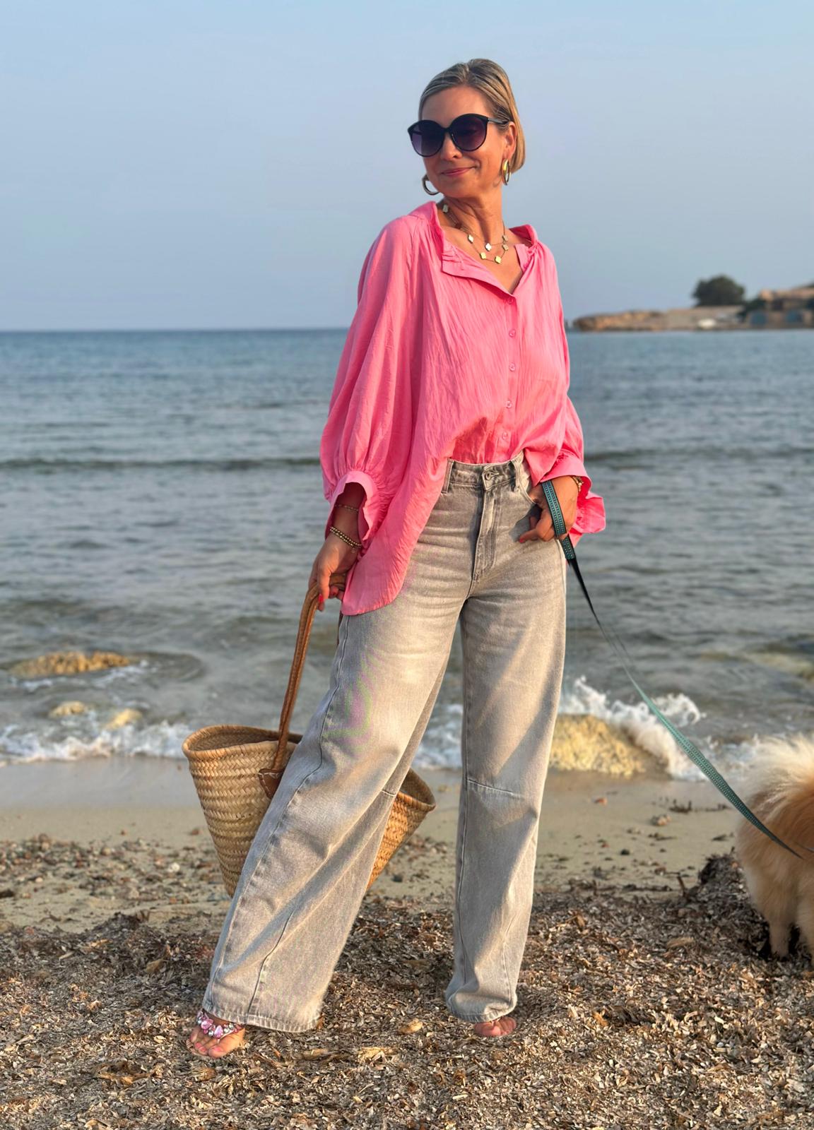 Weit geschnittene "BAGGY" Jeans in WASHED GREY