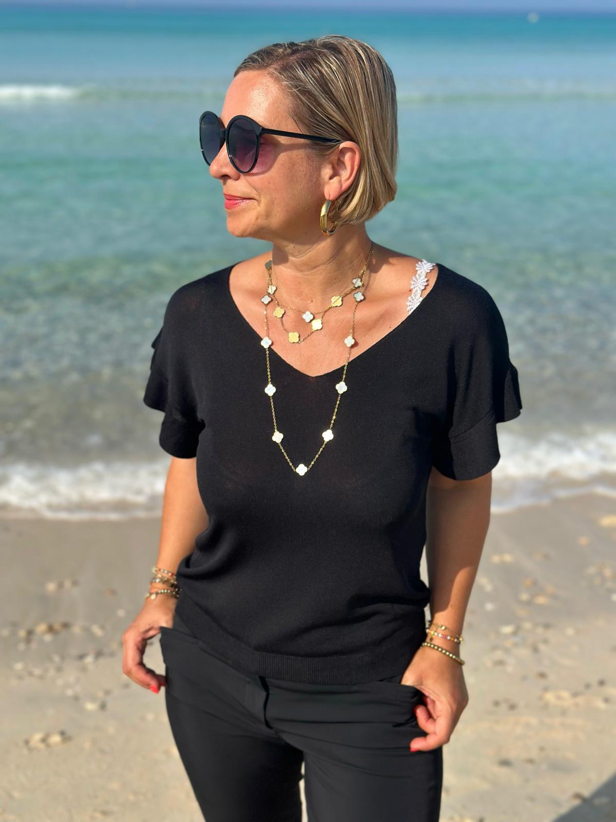 Edles Sommershirt in Schwarz