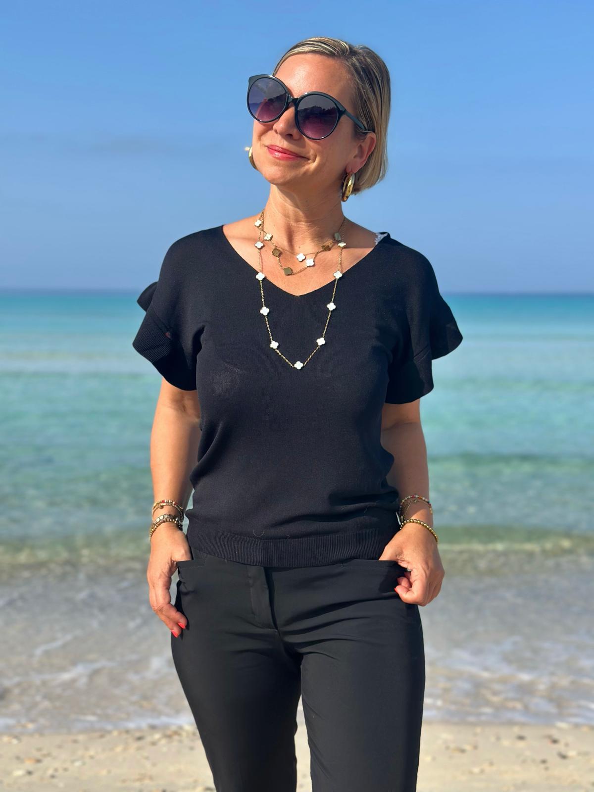 Edles Sommershirt in Schwarz