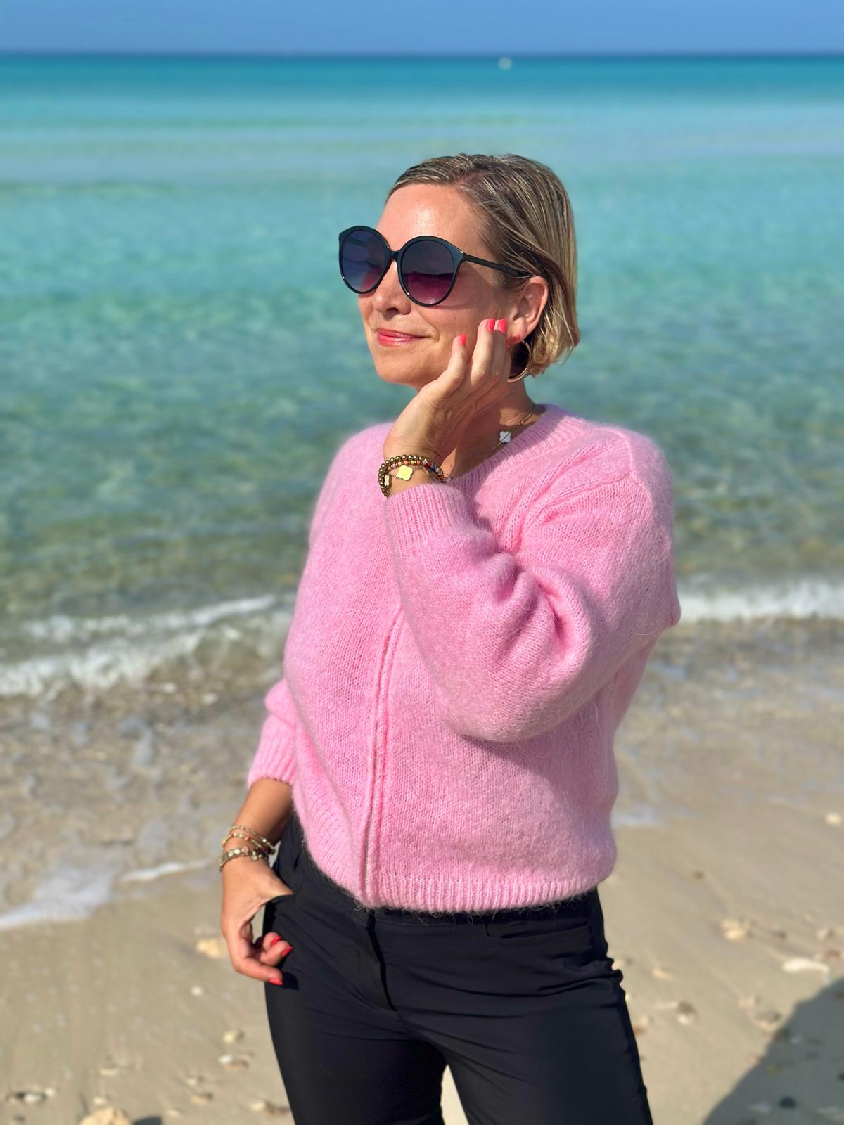 Süße Lieblingsstrickjacke in Pink