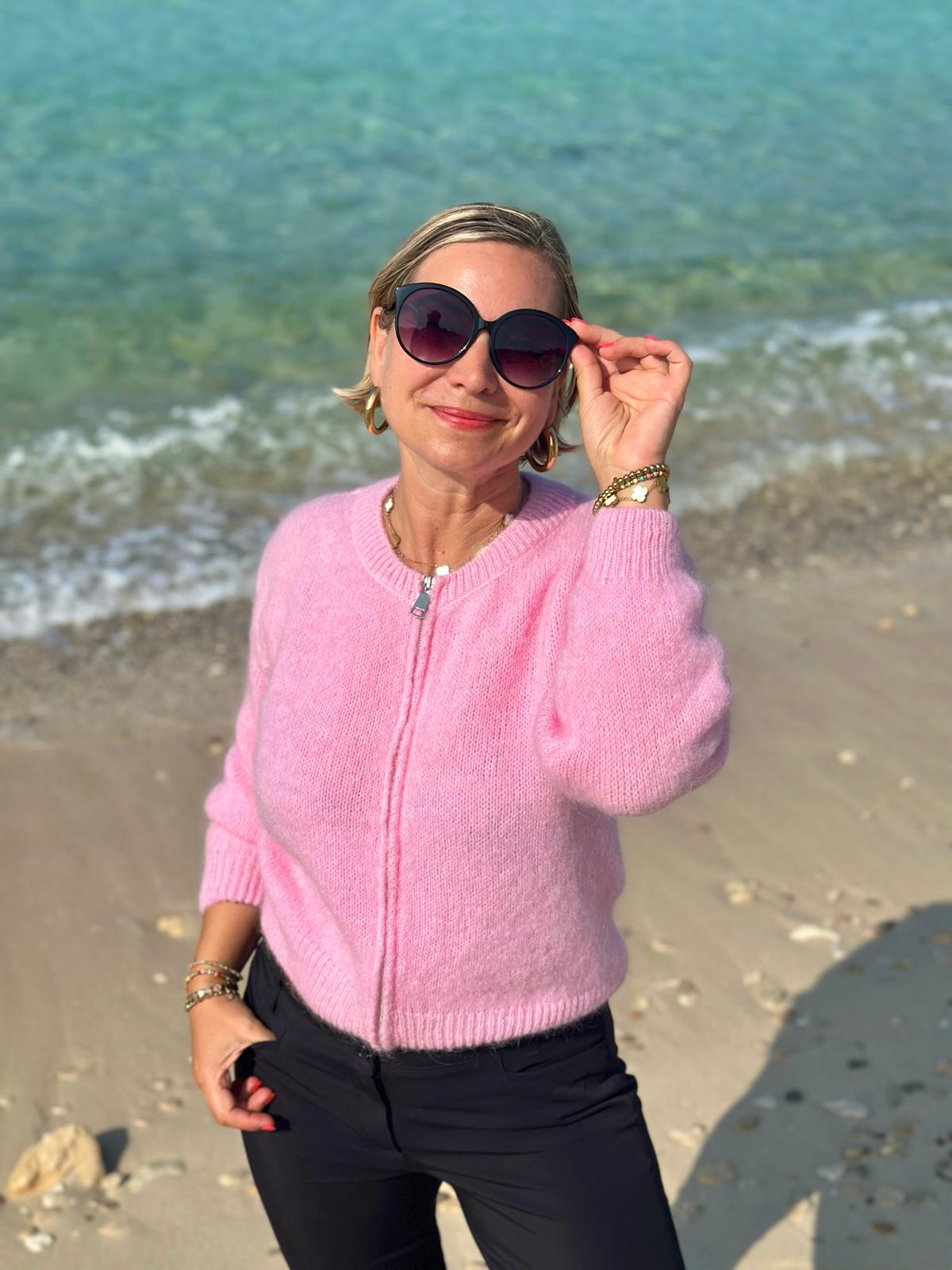 Süße Lieblingsstrickjacke in Pink