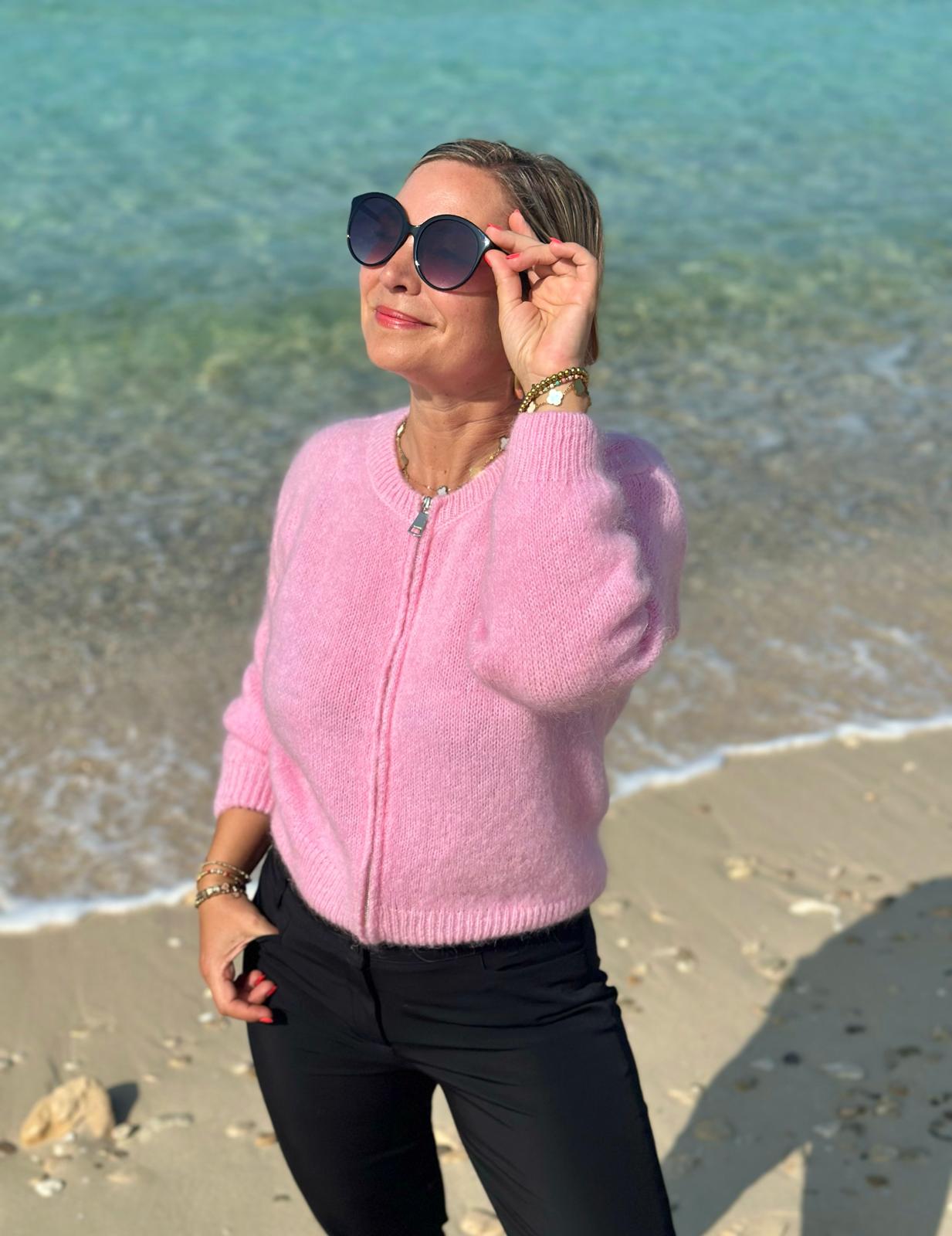 Süße Lieblingsstrickjacke in Pink