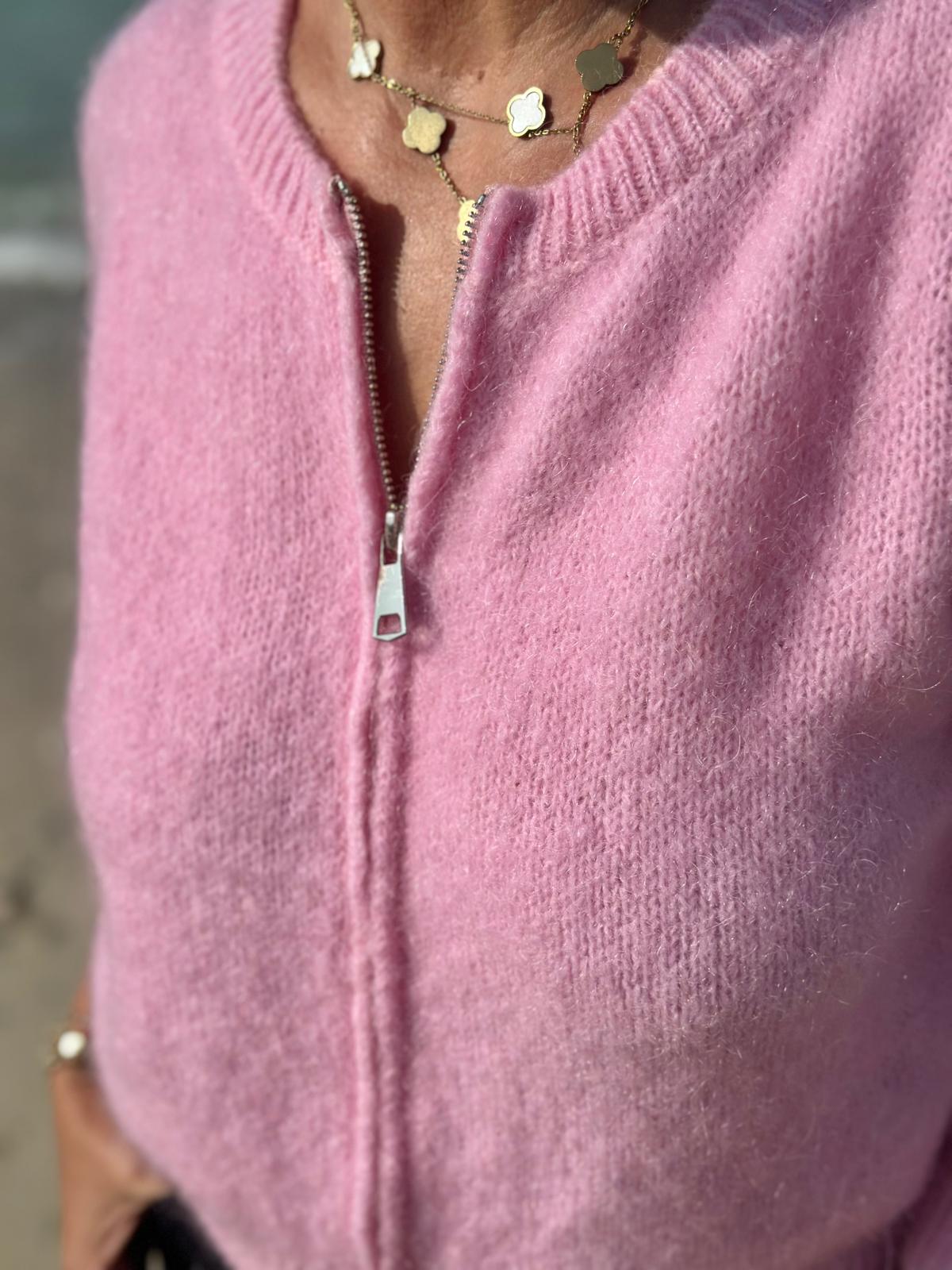 Süße Lieblingsstrickjacke in Pink