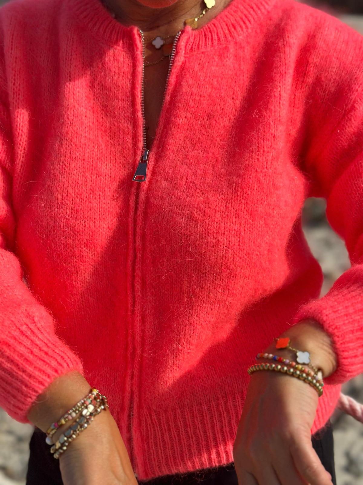 Süße Lieblingsstrickjacke in Korall