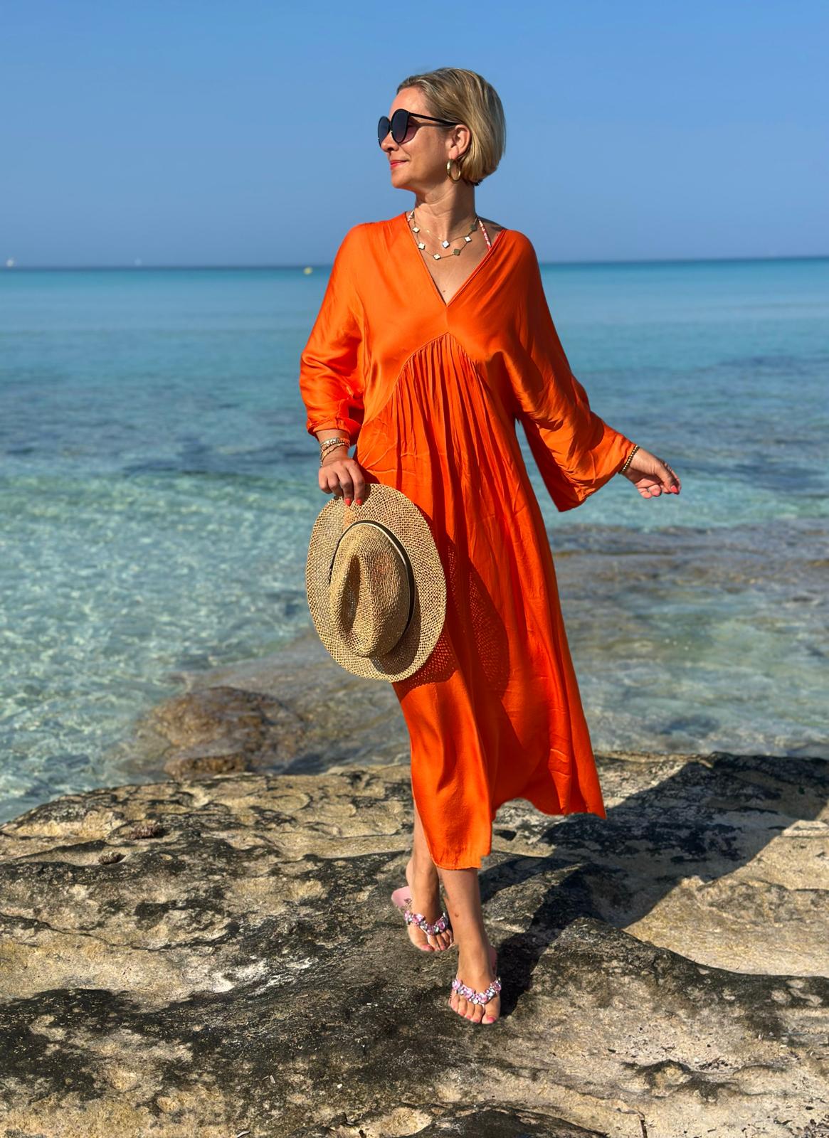 Stylisches Sommerkleid "VICTORIA" in Sunset Orange