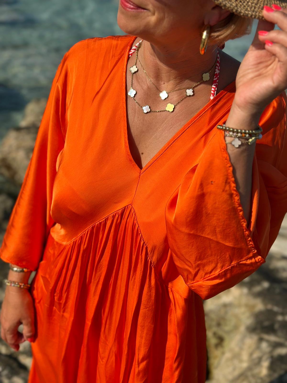 Stylisches Sommerkleid "VICTORIA" in Sunset Orange
