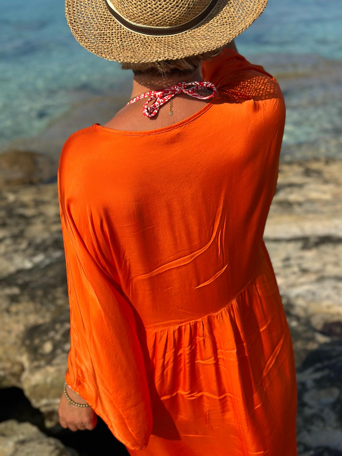 Stylisches Sommerkleid "VICTORIA" in Sunset Orange