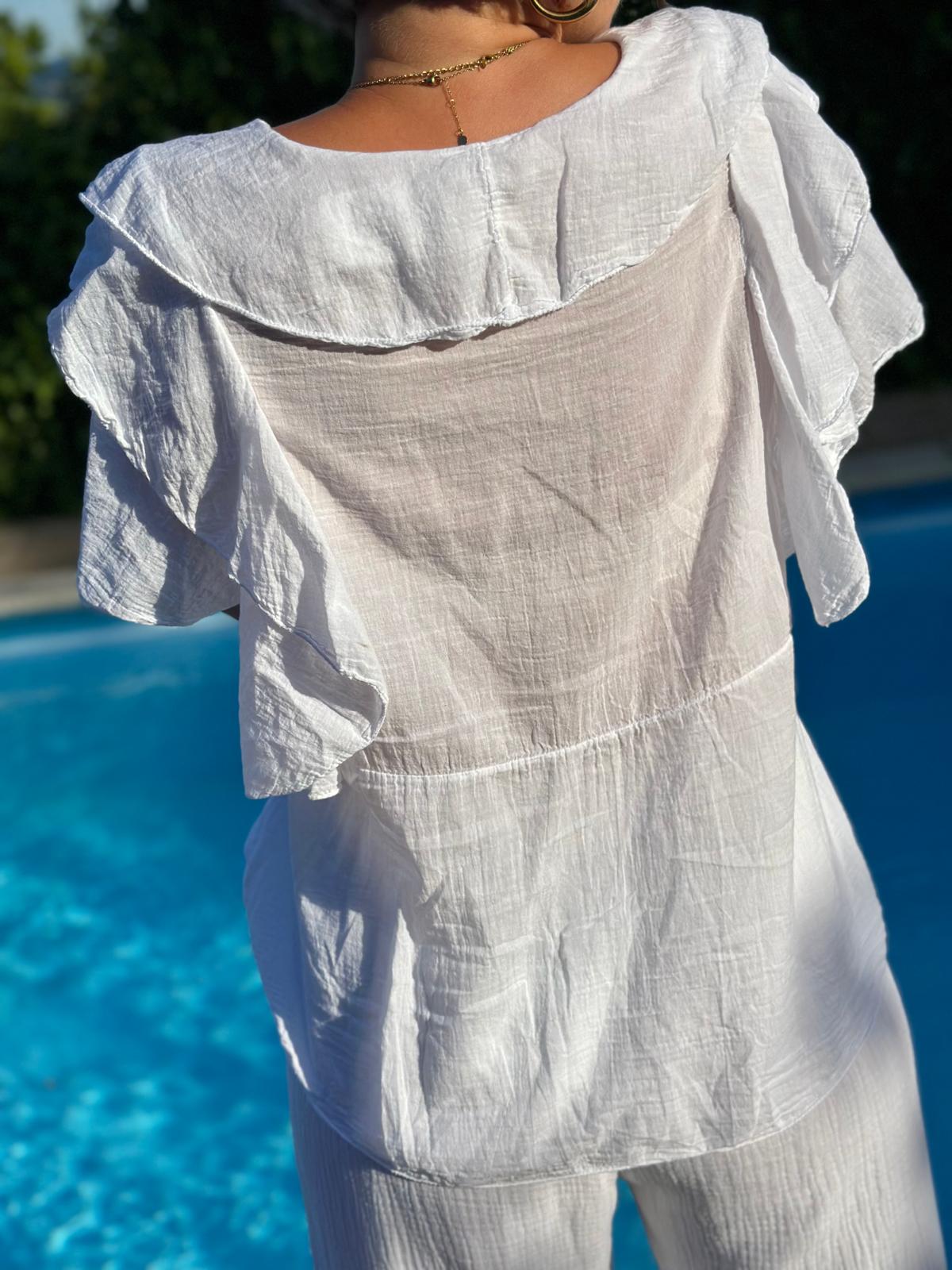 Leichte Sommerbluse "STELLA" in Weiss