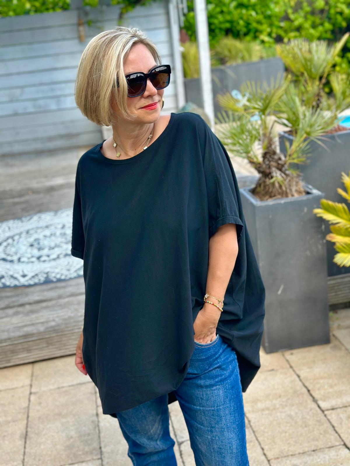 Zuckersüßes LONGSHIRT in Schwarz