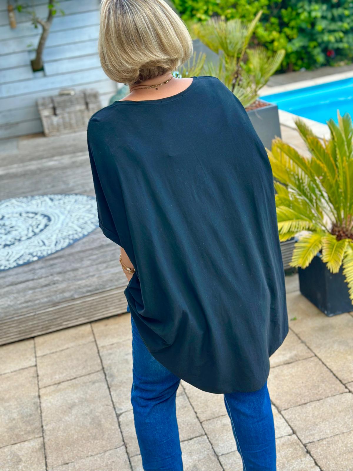 Zuckersüßes LONGSHIRT in Schwarz