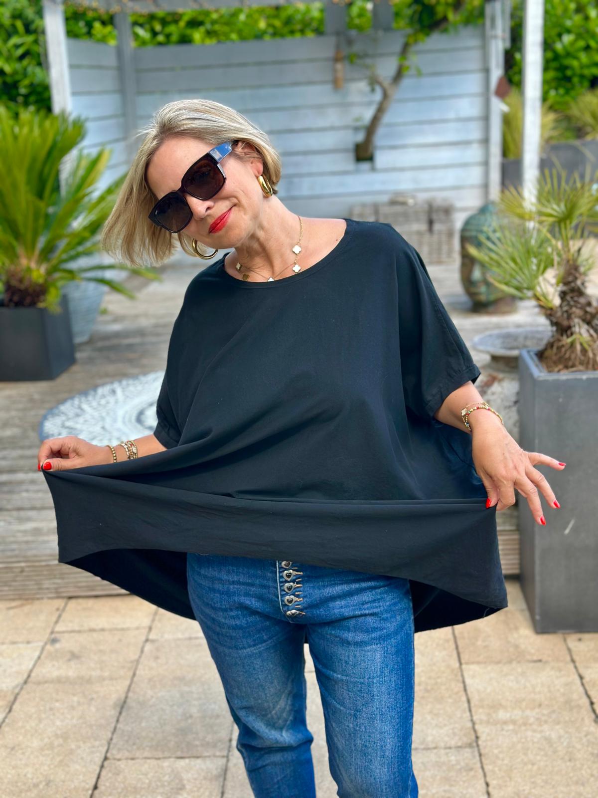 Zuckersüßes LONGSHIRT in Schwarz