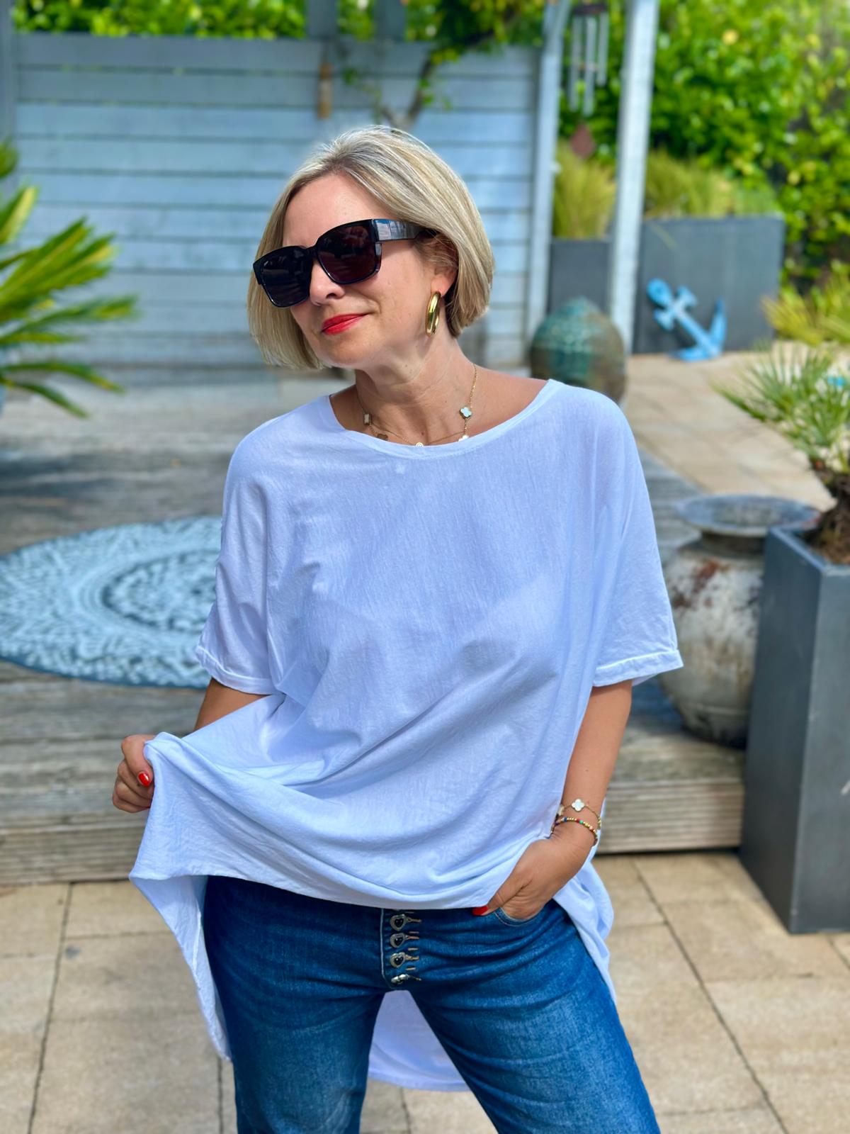 Zuckersüßes LONGSHIRT in Weiss