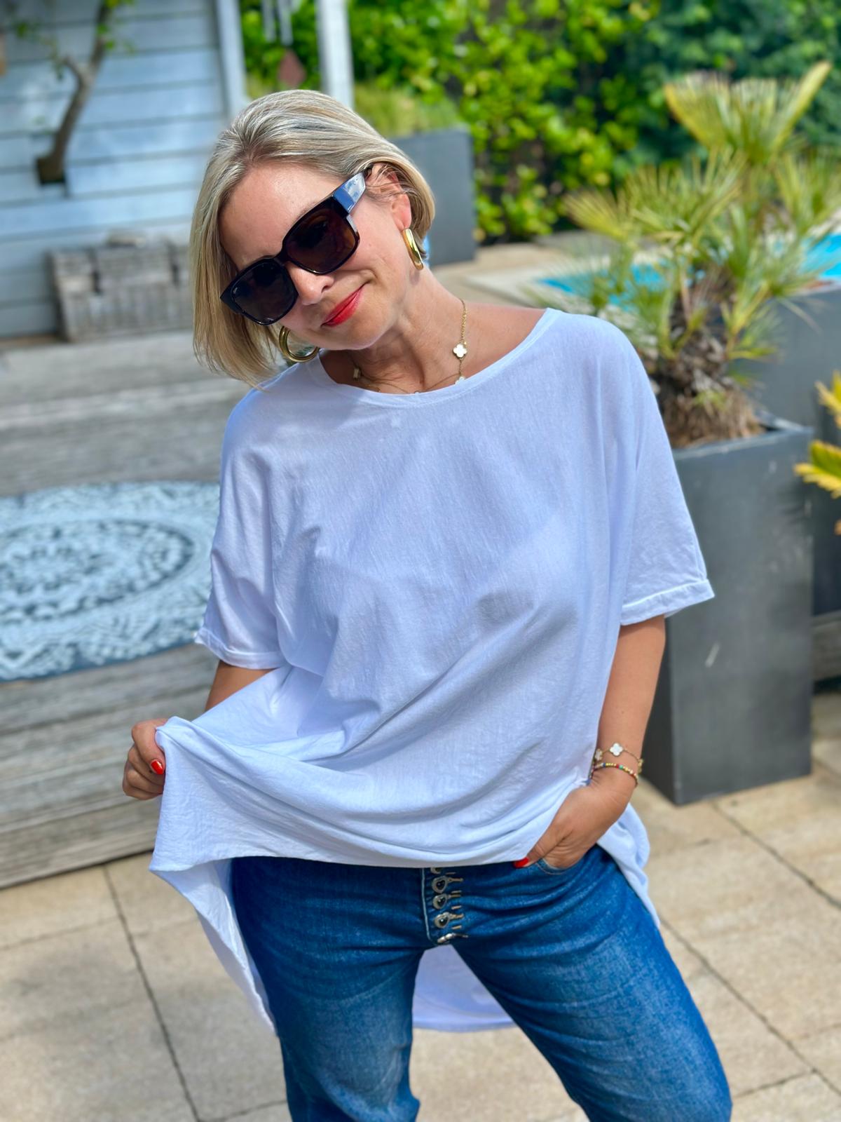 Zuckersüßes LONGSHIRT in Weiss