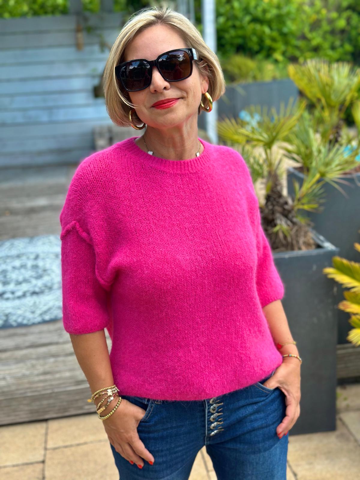 Kuschelpulli "SOMMER ABEND" in Pink