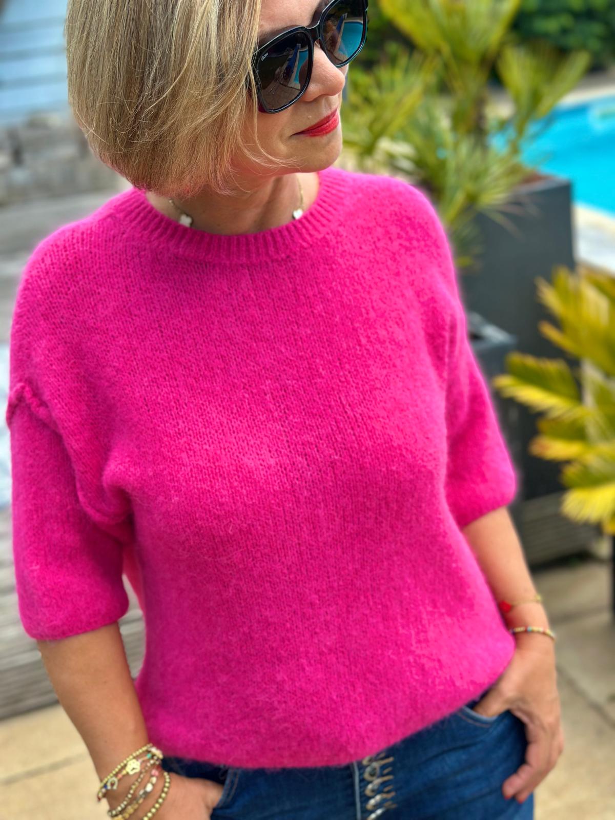 Kuschelpulli "SOMMER ABEND" in Pink