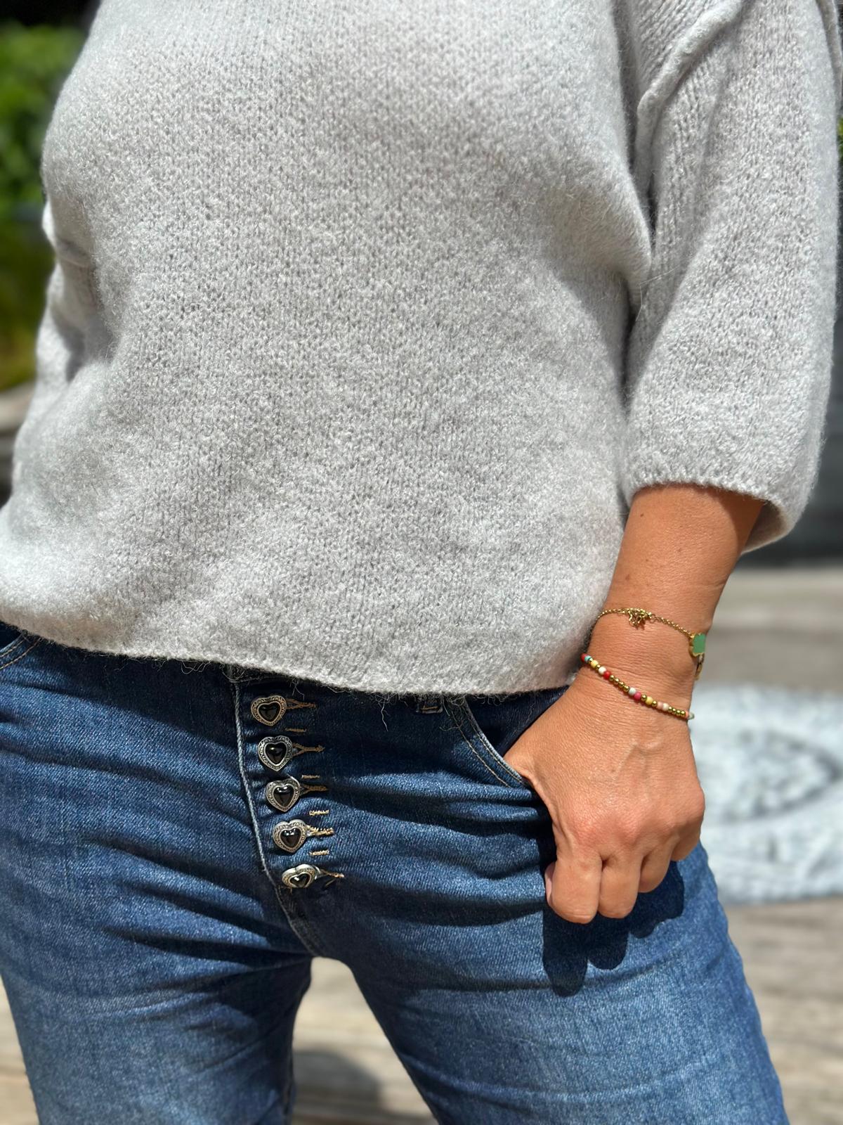 Kuschelpulli "SOMMER ABEND" in Grau