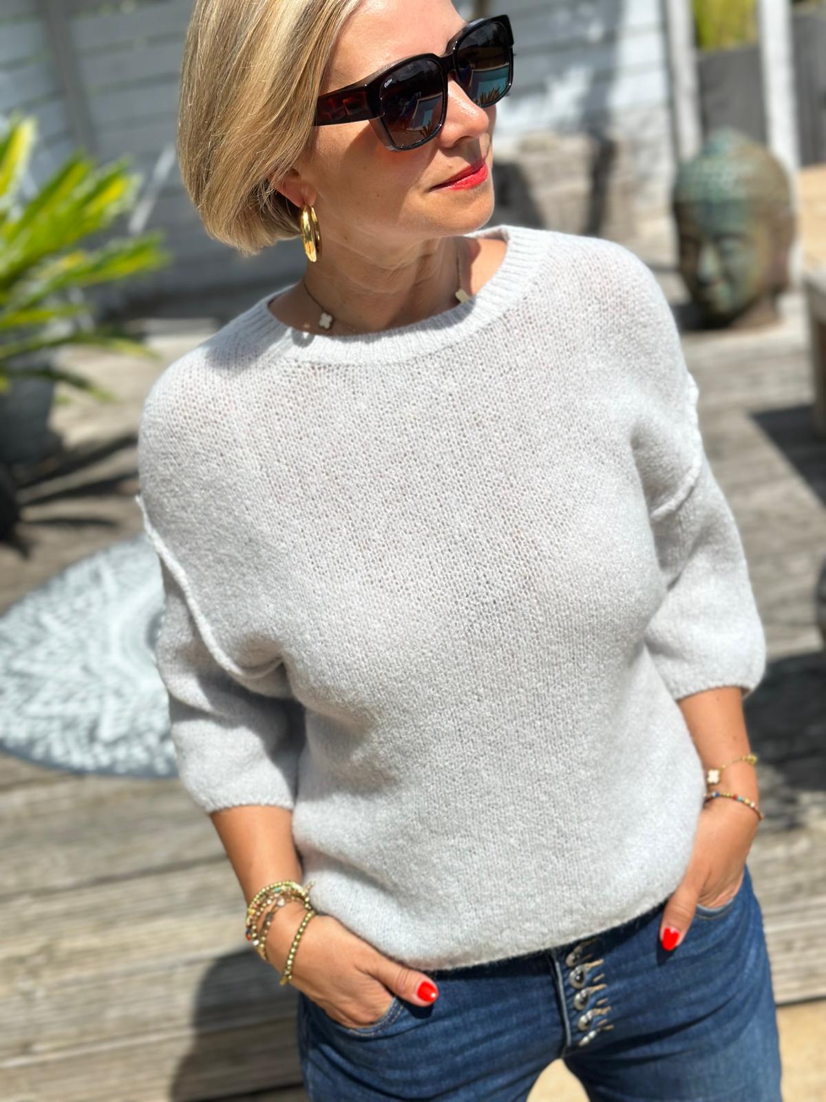 Kuschelpulli "SOMMER ABEND" in Grau
