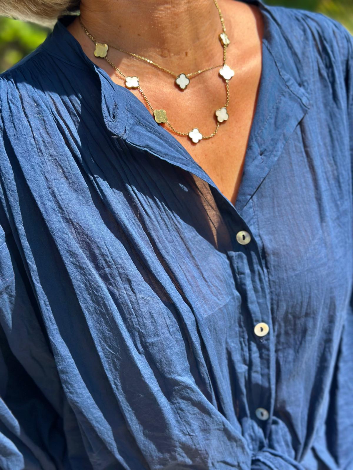 Leichtes Blüschen "SIENA" in Marine