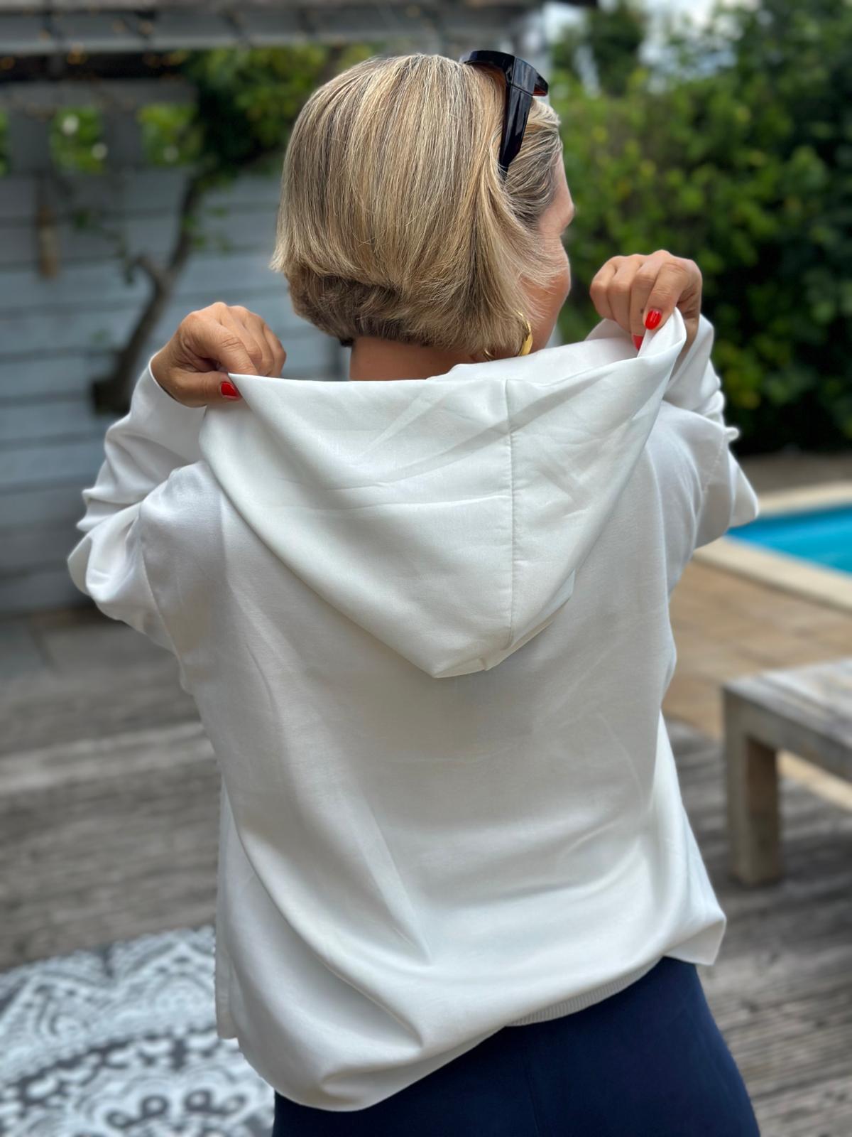 Leichter Zip-Hoodie in Weiss