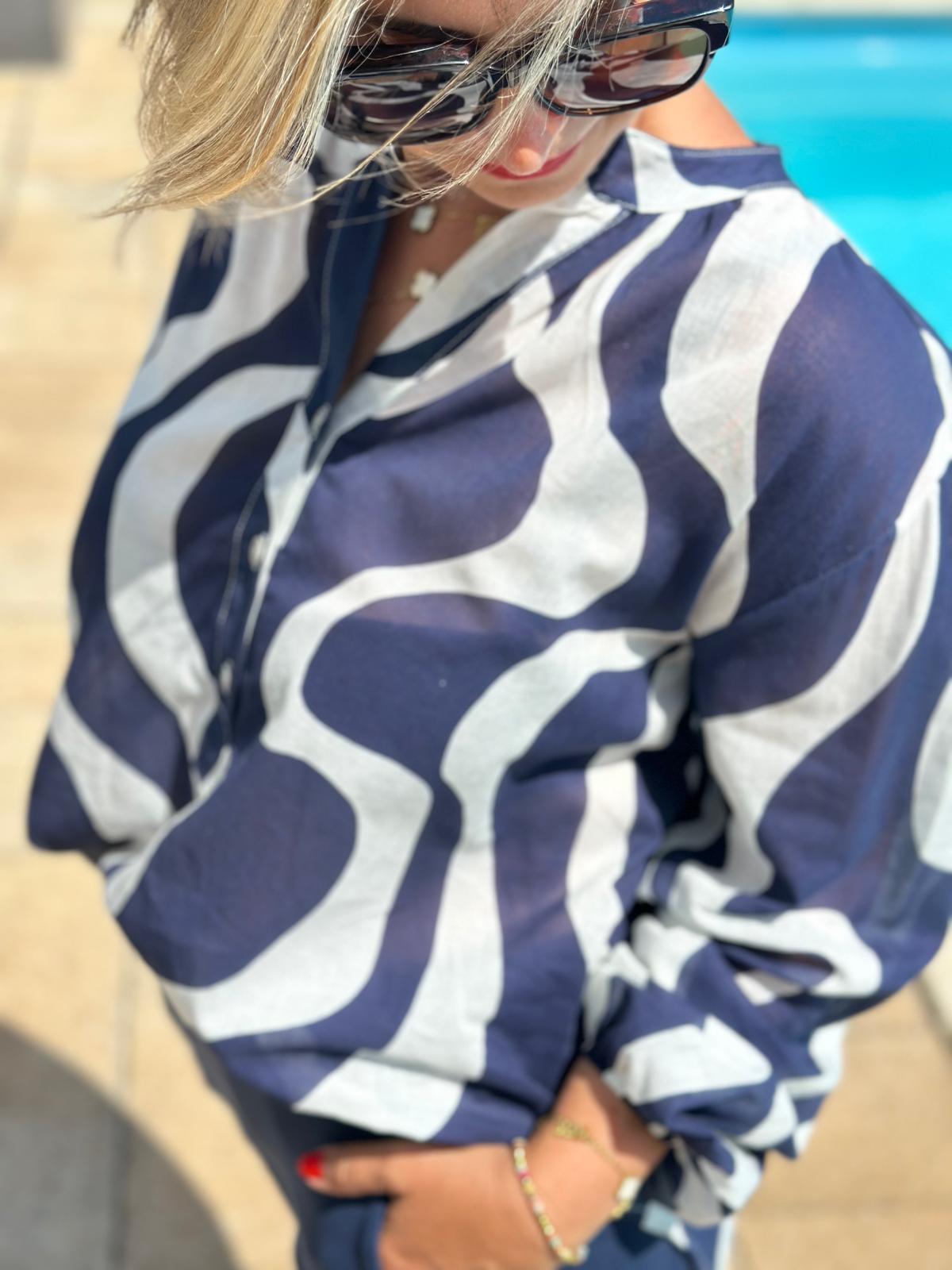 Zuckersüße Bluse "BLUE WAVES"