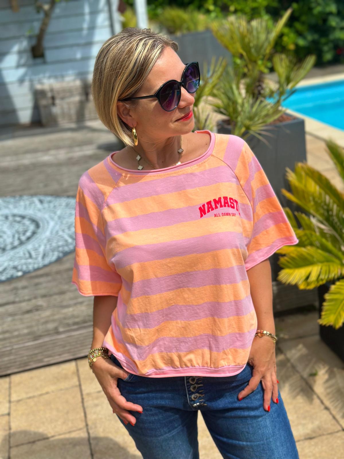 SUNNY STRIPES "NAMASTE" Shirt