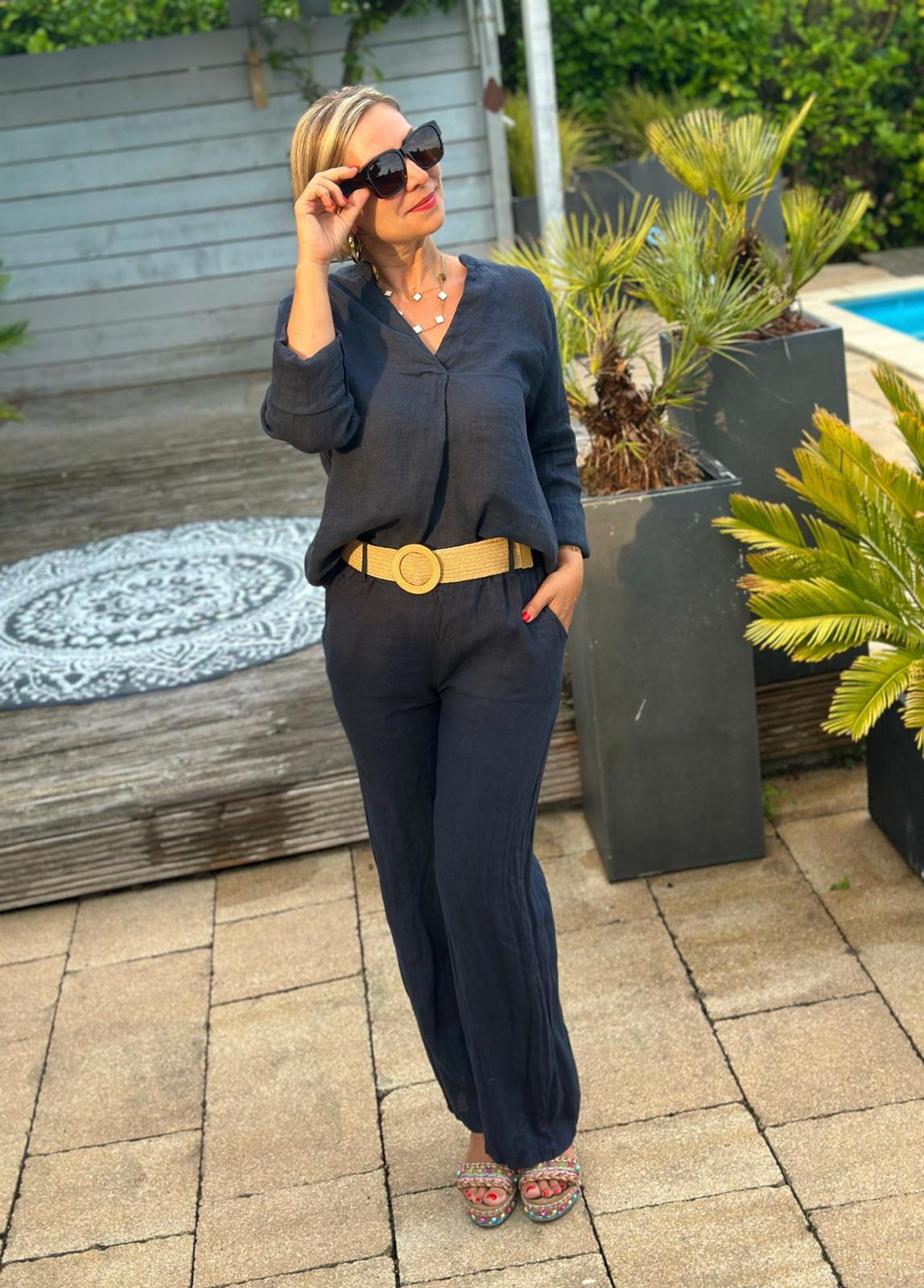 Oberteil für Leinenkombi in DARK NAVY