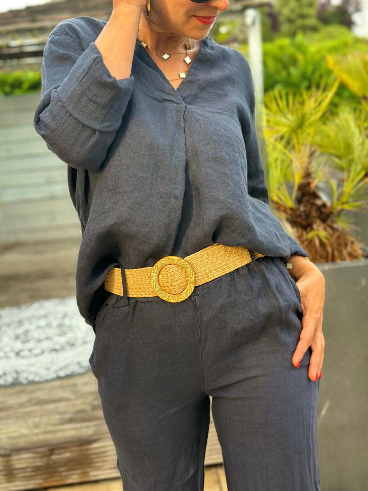 Oberteil für Leinenkombi in DARK NAVY