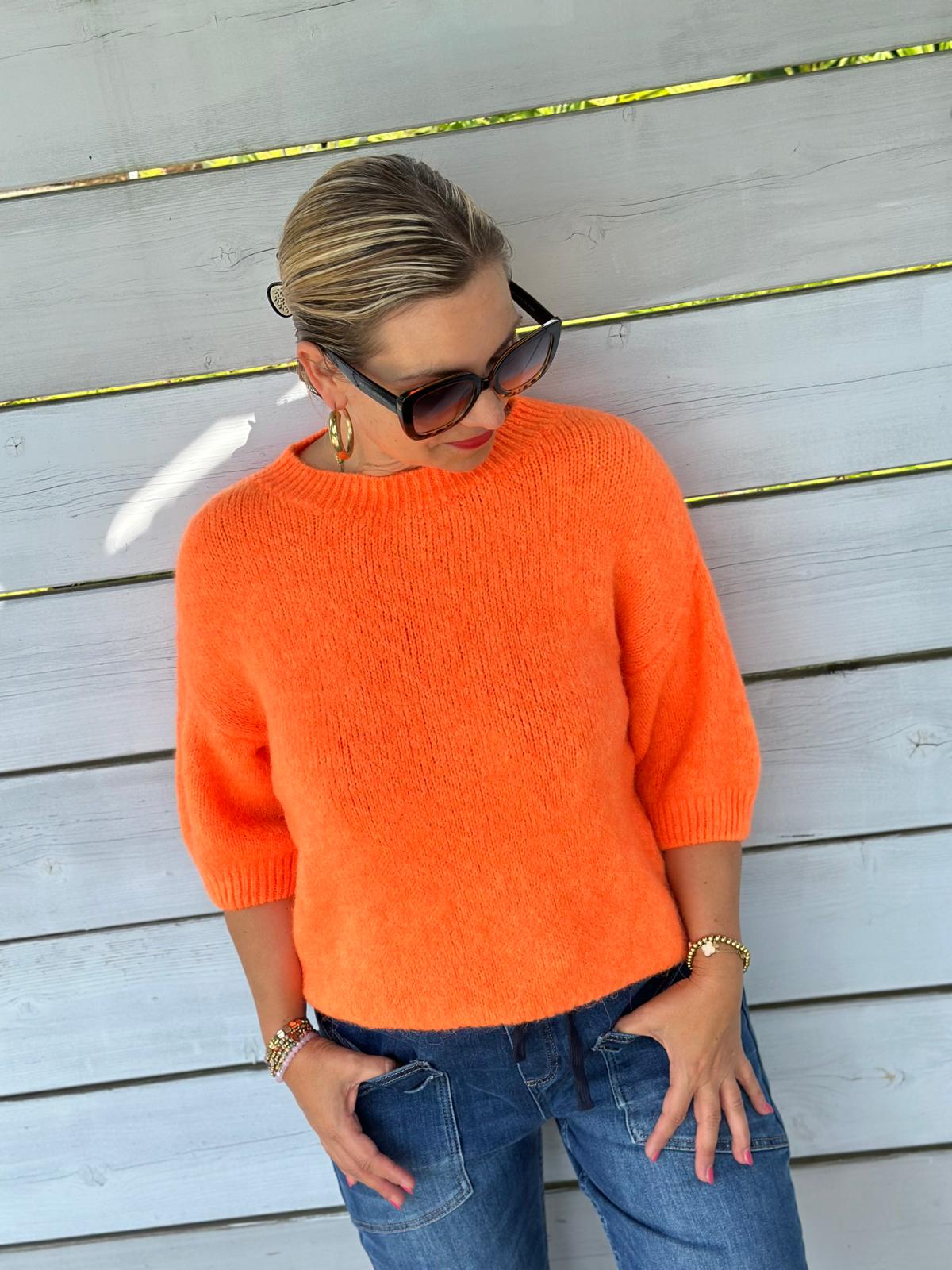 Zuckersüßer Kuschel-Basic Pulli in Orange