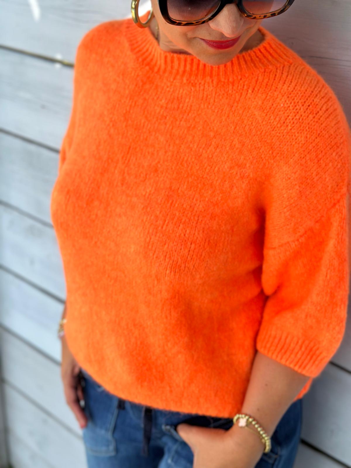 Zuckersüßer Kuschel-Basic Pulli in Orange