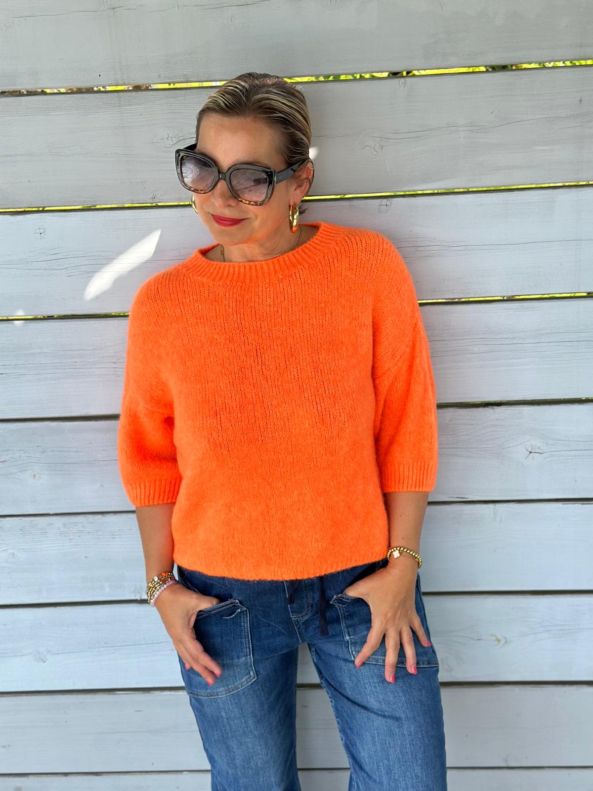 Zuckersüßer Kuschel-Basic Pulli in Orange
