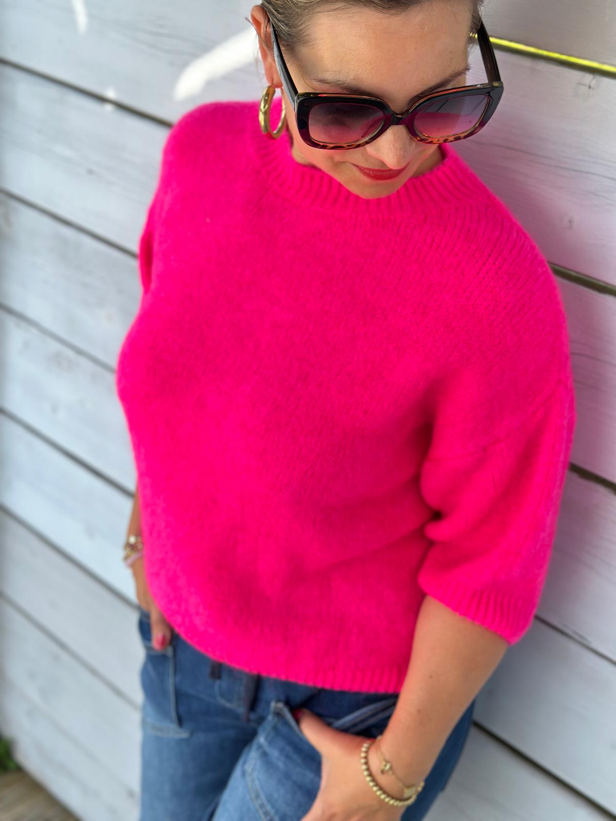 Zuckersüßer Kuschel-Basic Pulli in Pink