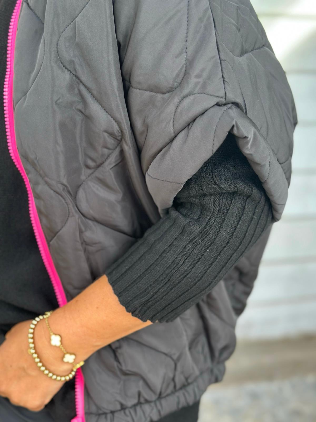 Stylische Highlight Weste "LOVELY" in Schwarz/Pink