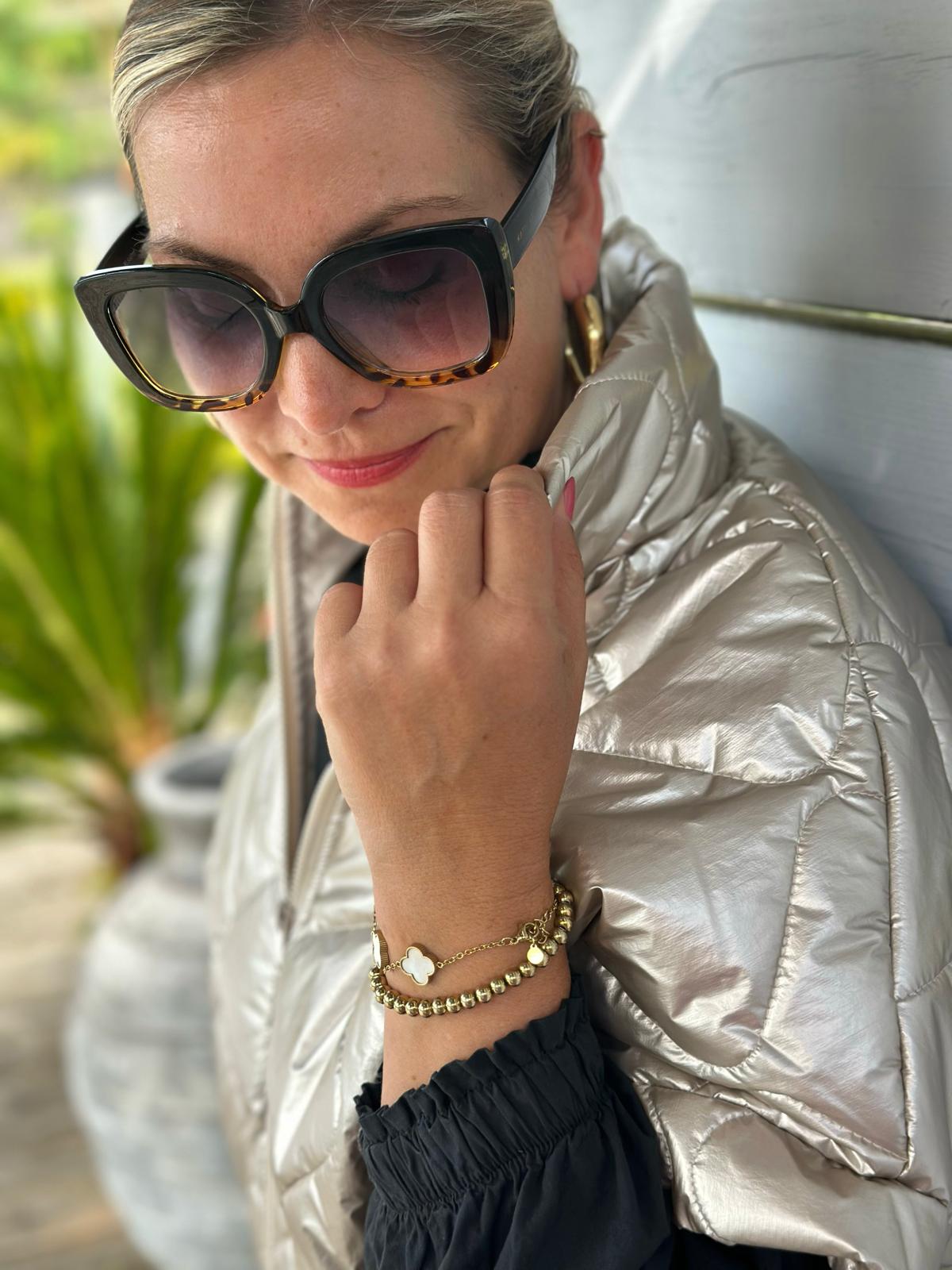 Stylische Highlight Weste "LOVELY" in Shiny Gold
