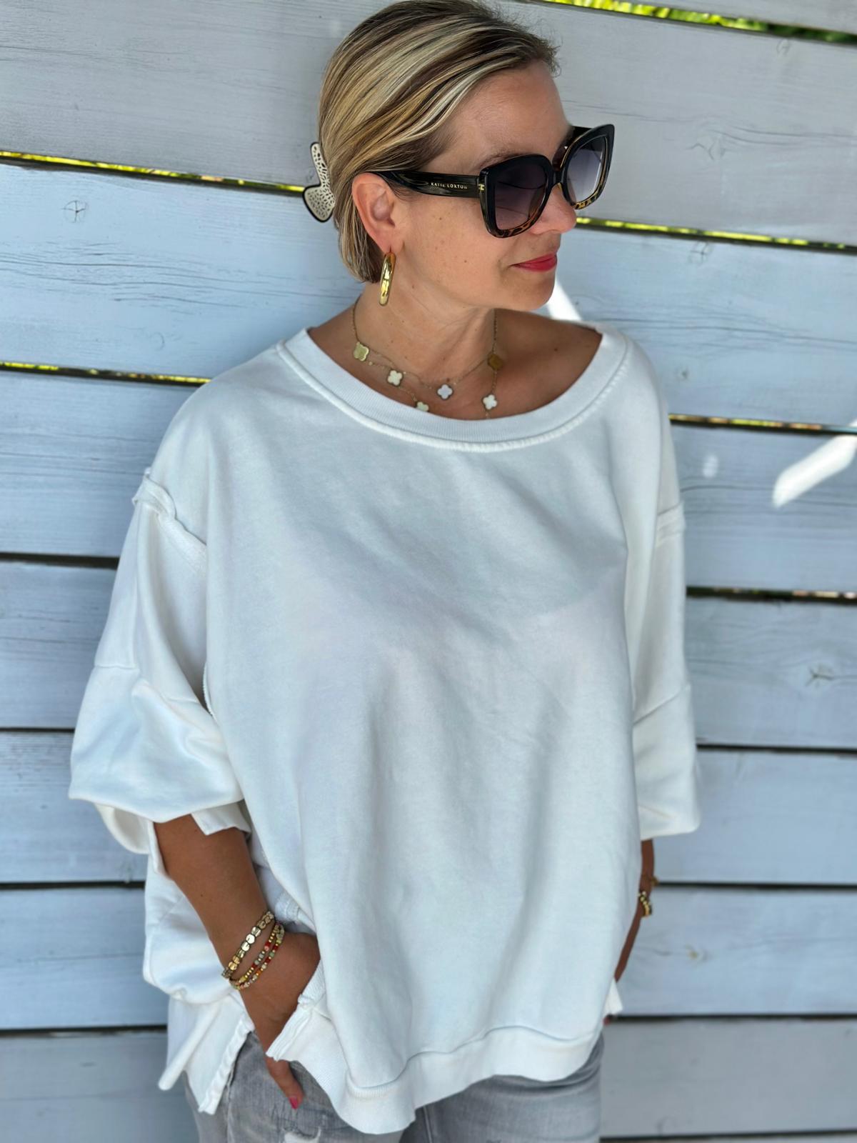 Oversized Sweatshirt in Weiss