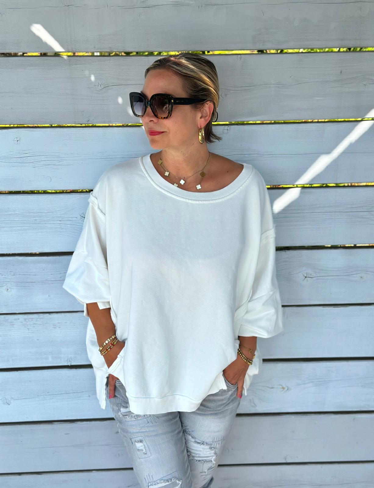 Oversized Sweatshirt in Weiss