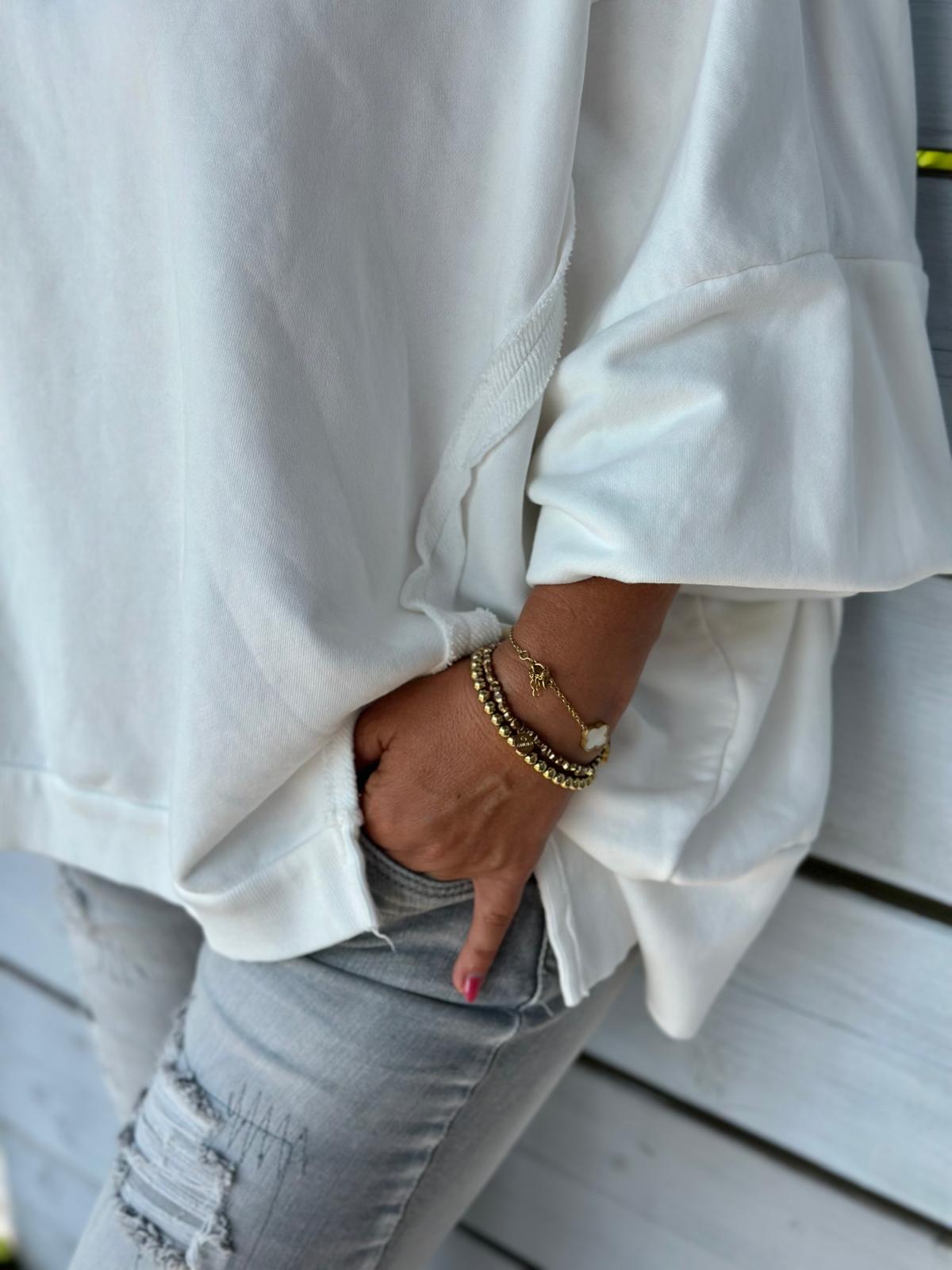 Oversized Sweatshirt in Weiss
