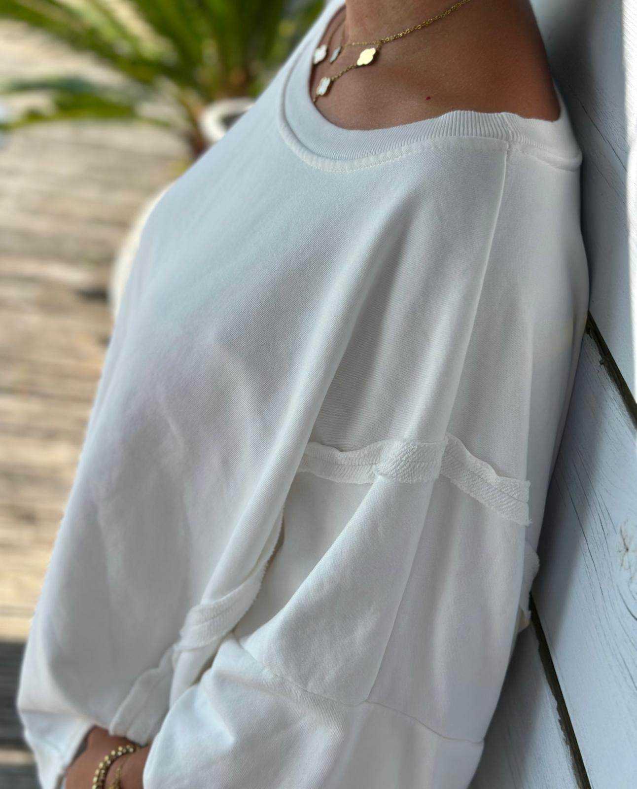 Oversized Sweatshirt in Weiss