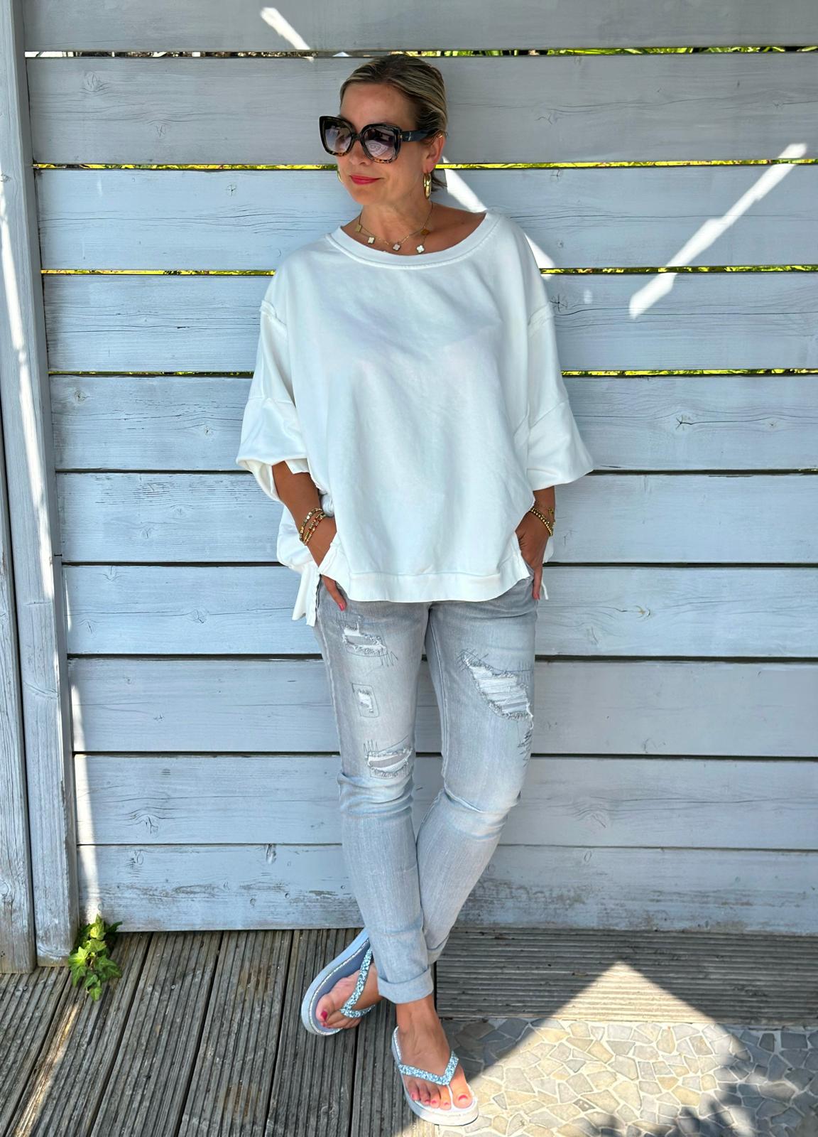Oversized Sweatshirt in Weiss
