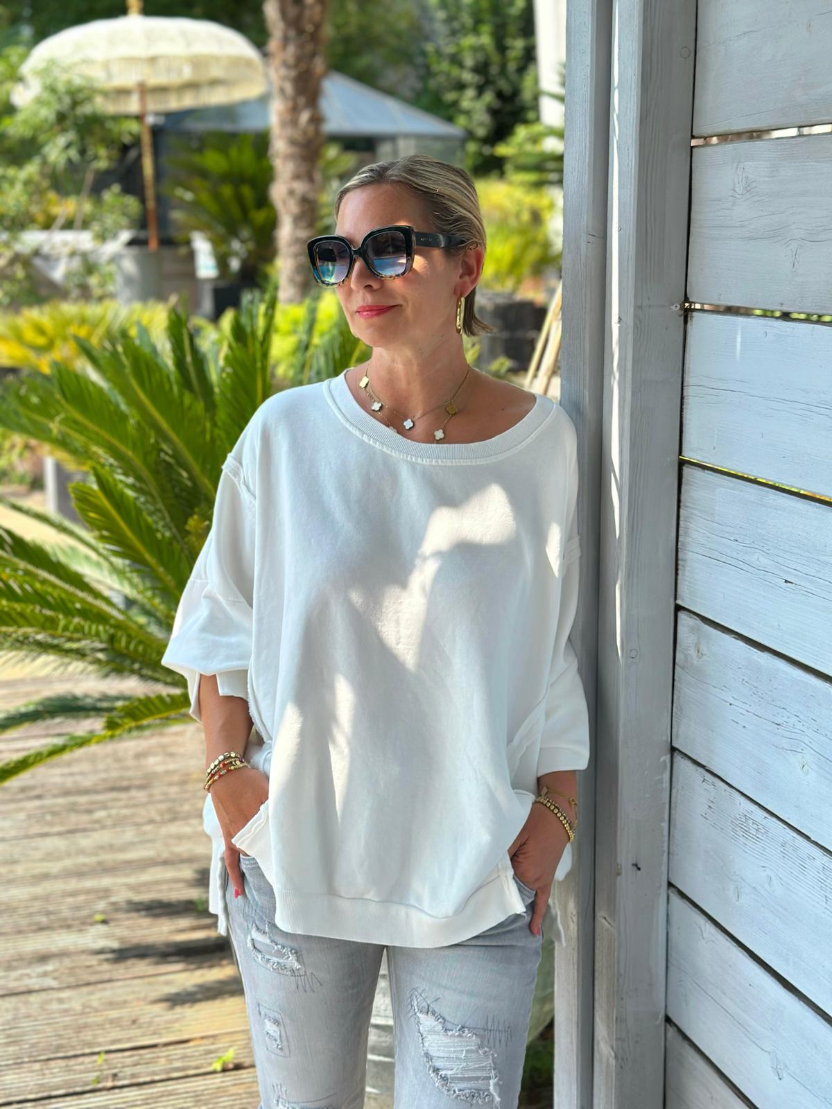 Oversized Sweatshirt in Weiss