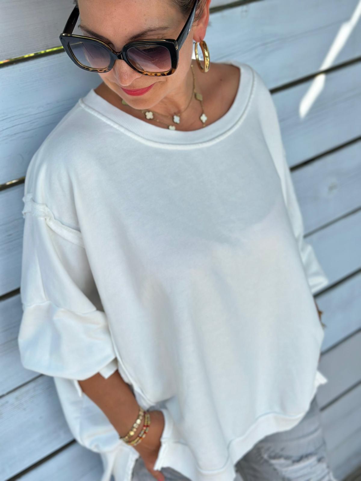 Oversized Sweatshirt in Weiss