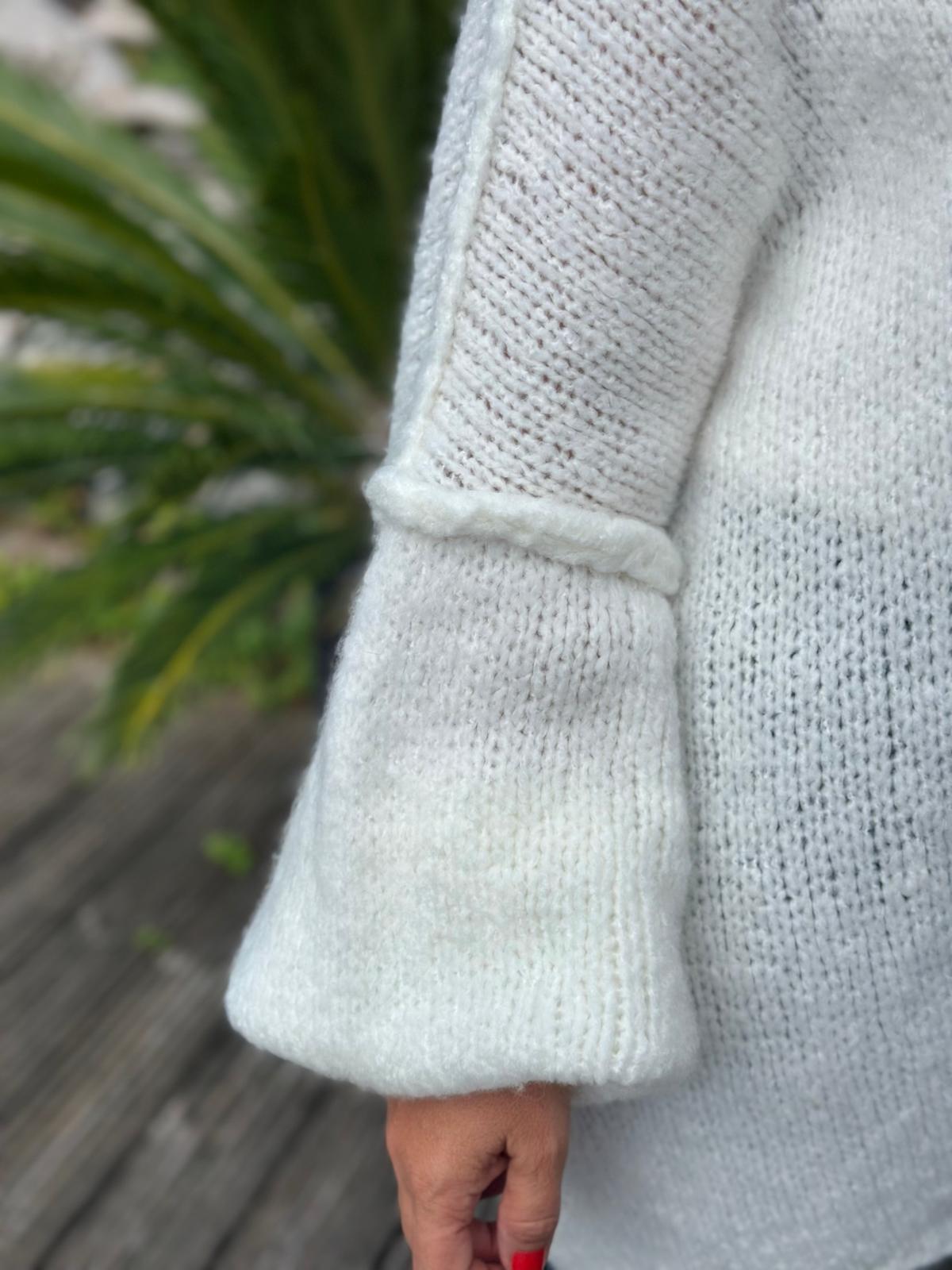 Süße Onesize Strickjacke in Creméweiss