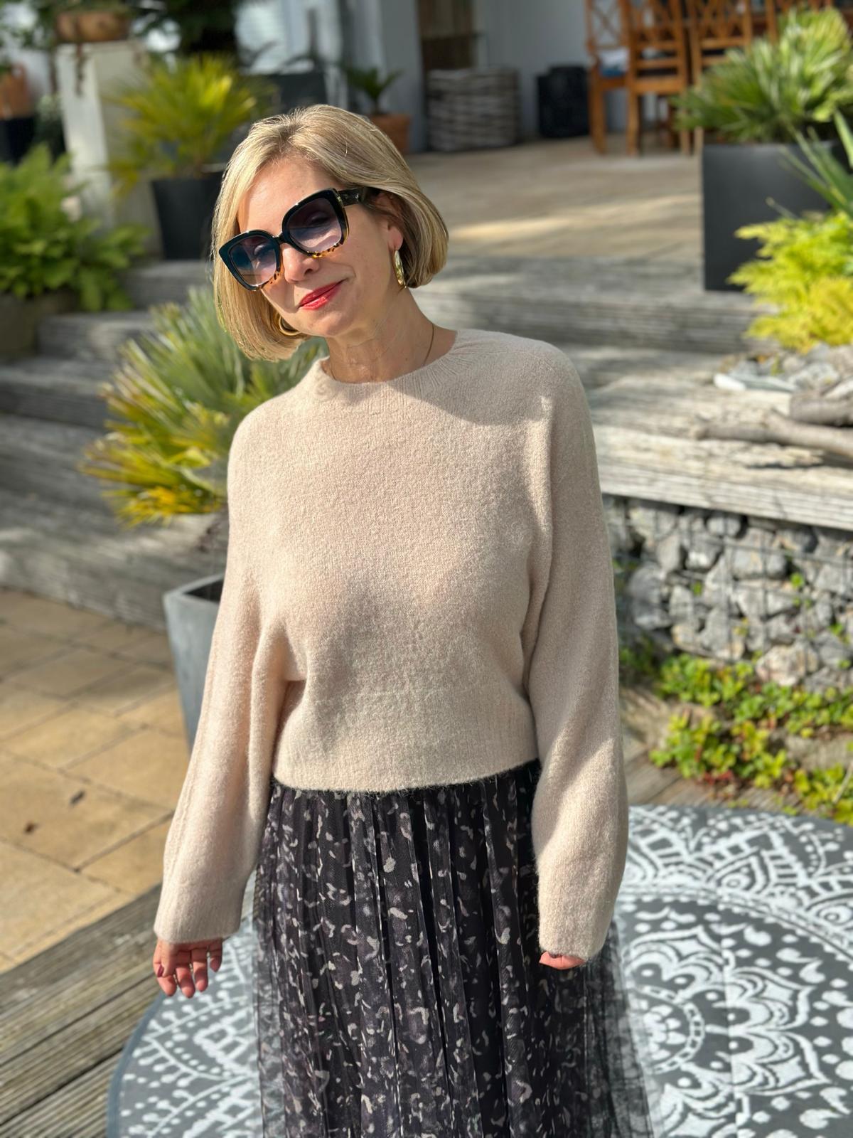 Hochwertiger Kuschelpullover "Lissy" in Beige