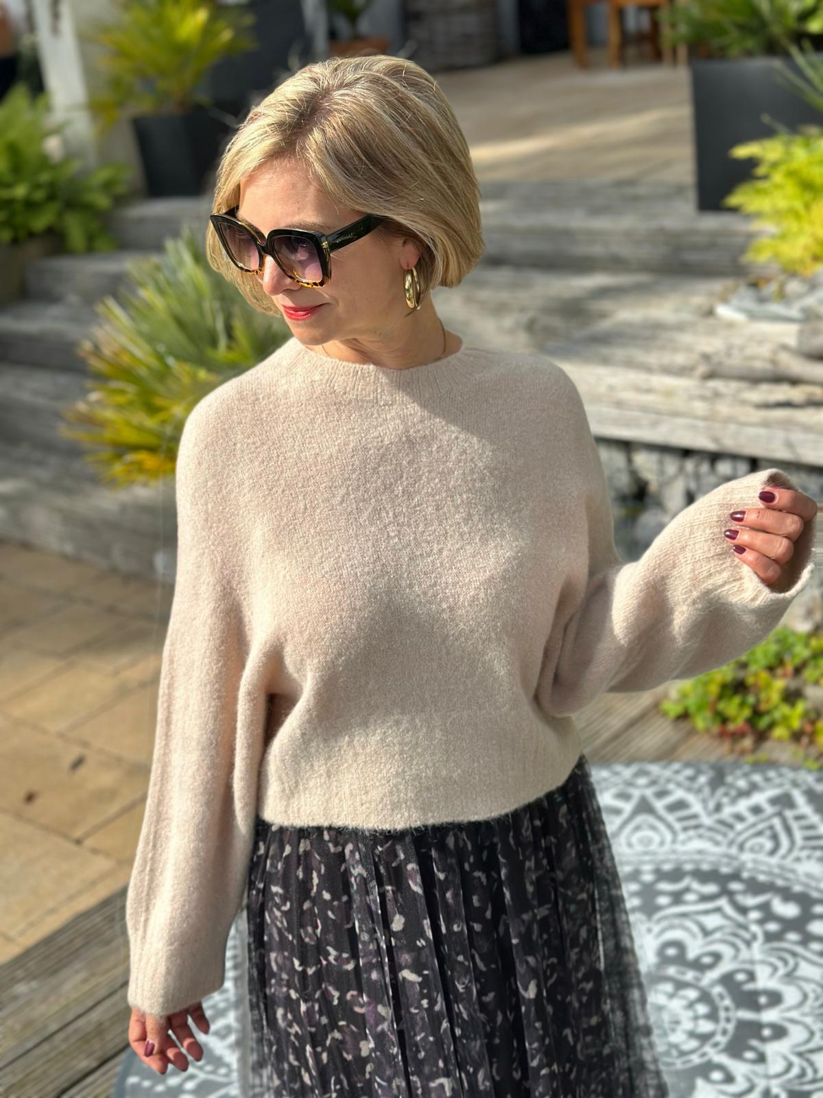 Hochwertiger Kuschelpullover "Lissy" in Beige