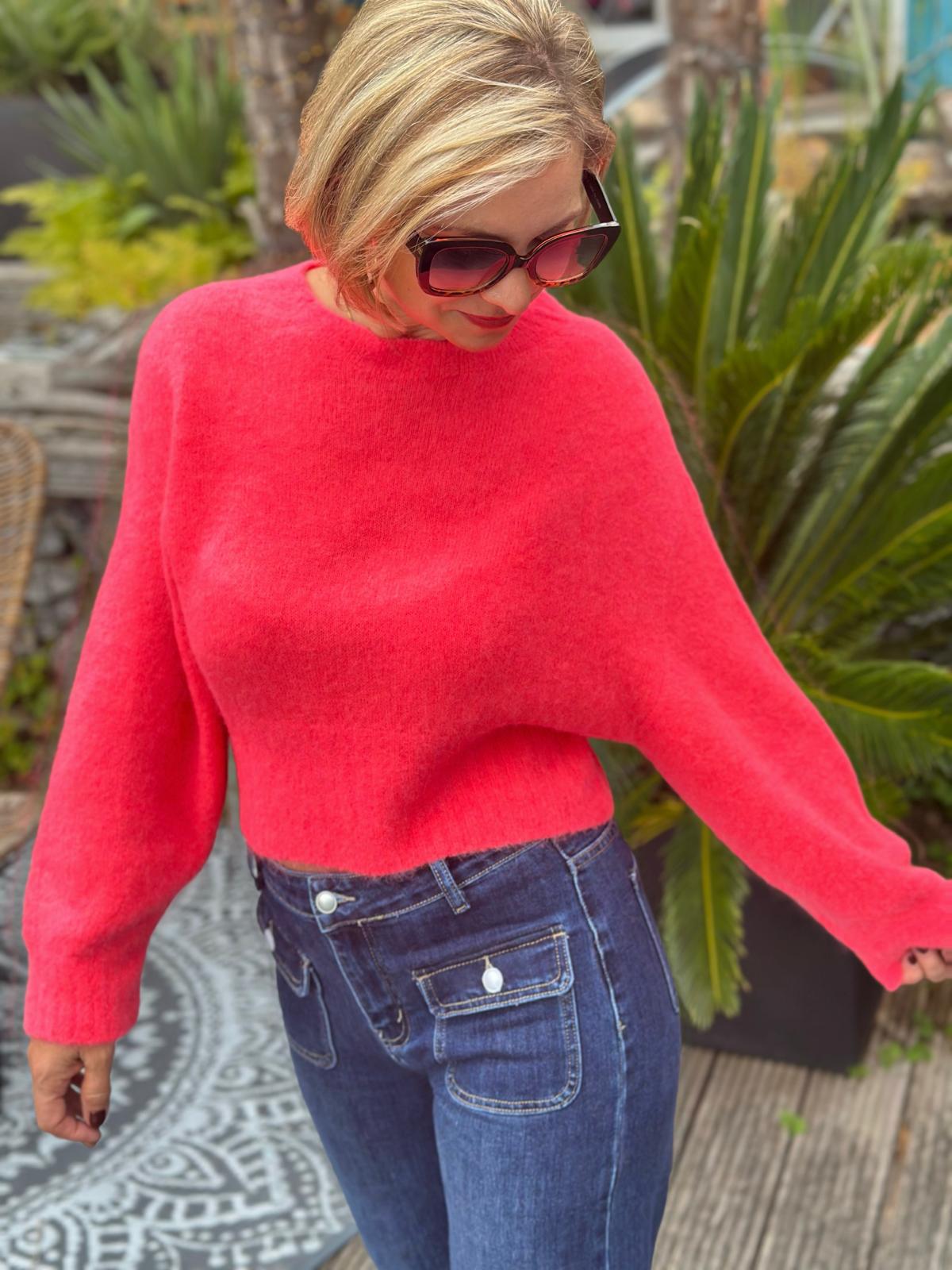 Hochwertiger Kuschelpullover "Lissy" in Corall
